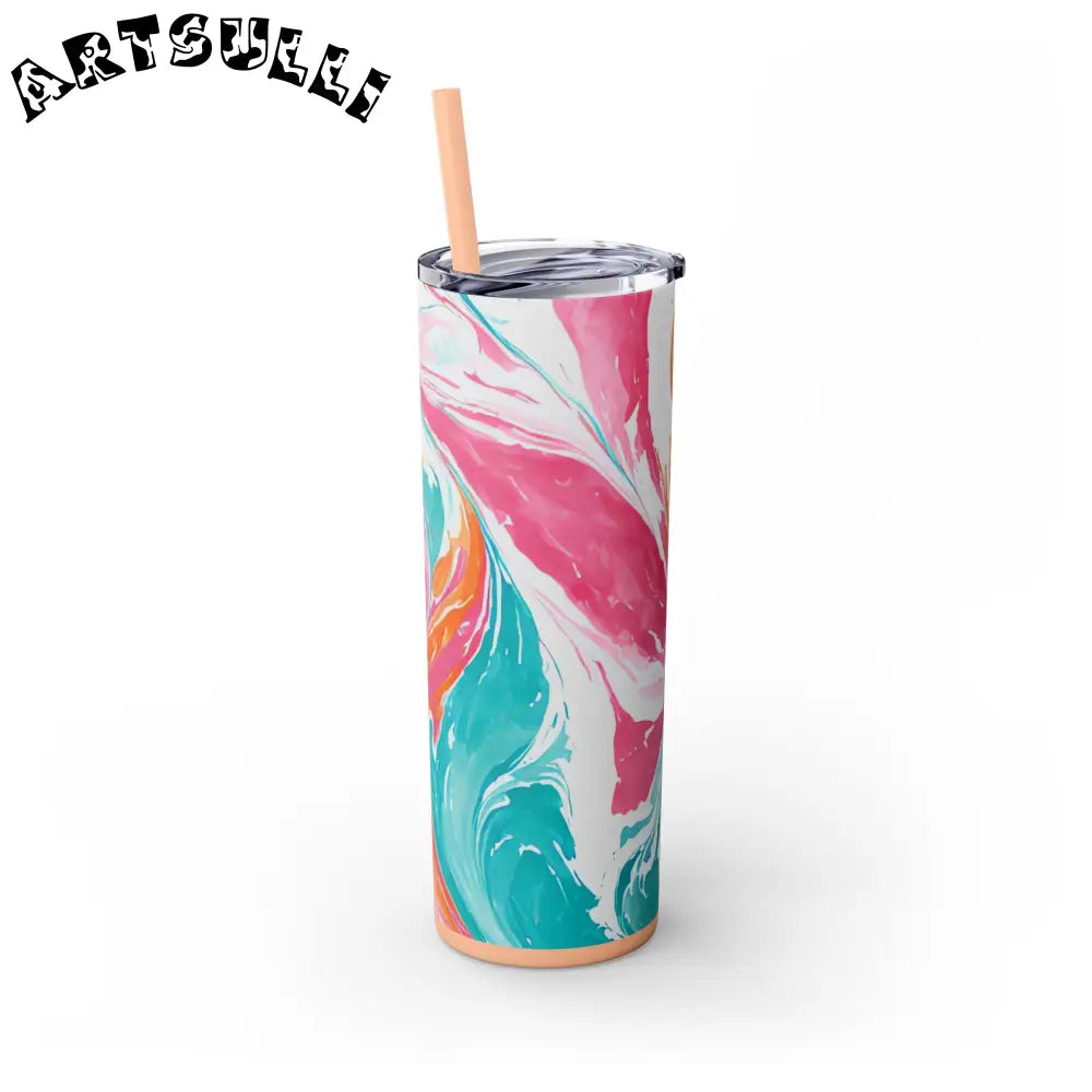 Vibrant Marble Maars Skinny Tumbler, Artsulli - Art is Long, Life is Short, Mug, , , , , , , 