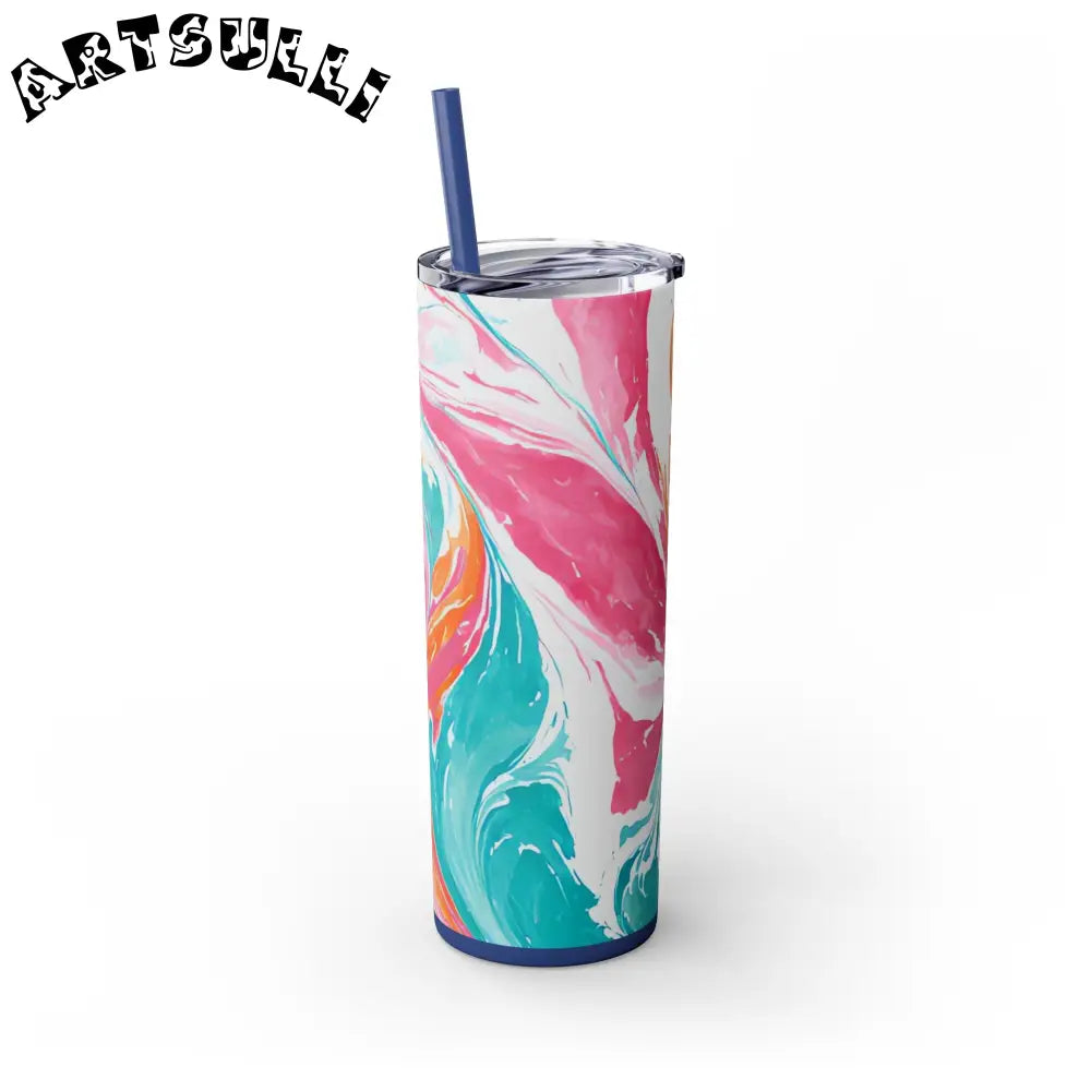 Vibrant Marble Maars Skinny Tumbler, Artsulli - Art is Long, Life is Short, Mug, , , , , , , 
