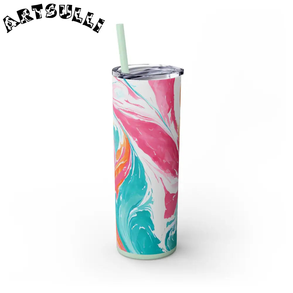 Vibrant Marble Maars Skinny Tumbler, Artsulli - Art is Long, Life is Short, Mug, , , , , , , 