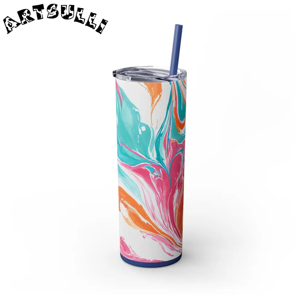 Vibrant Marble Maars Skinny Tumbler, Artsulli - Art is Long, Life is Short, Mug, , , , , , , 