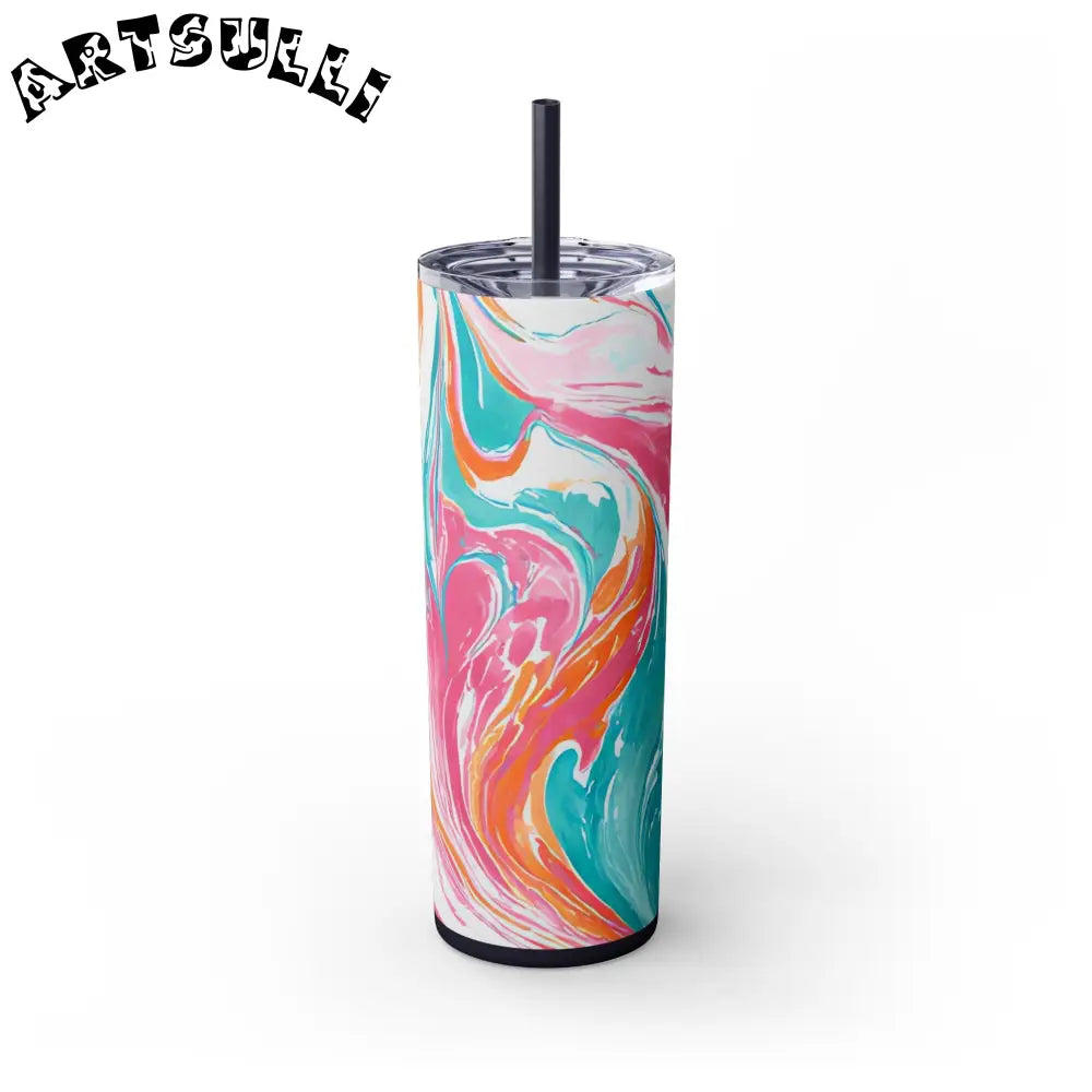 Vibrant Marble Maars Skinny Tumbler, Artsulli - Art is Long, Life is Short, Mug, , , , , , , 