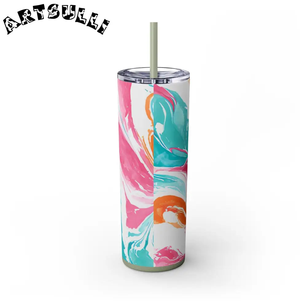 Vibrant Marble Maars Skinny Tumbler, Artsulli - Art is Long, Life is Short, Mug, , , , , , , 