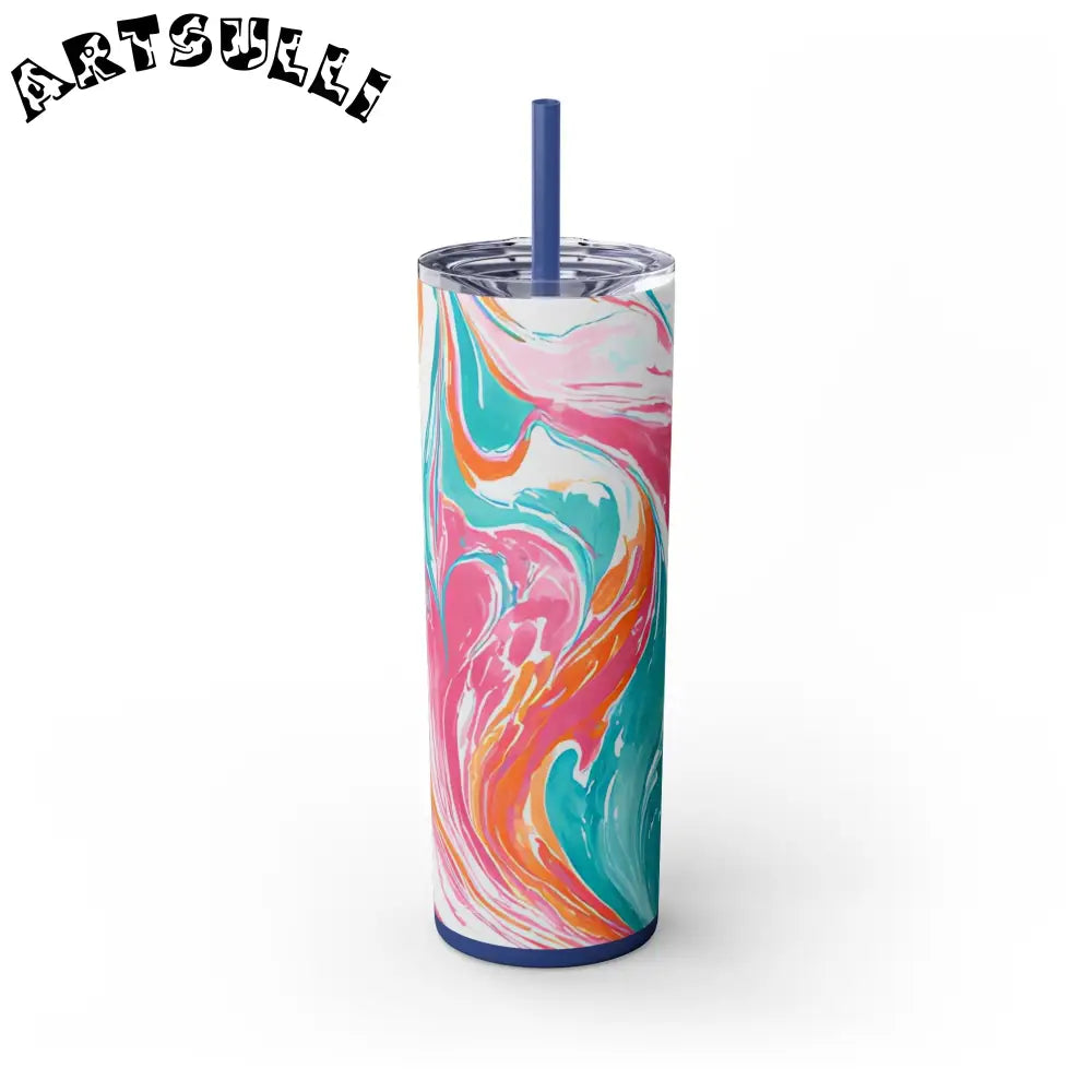 Vibrant Marble Maars Skinny Tumbler, Artsulli - Art is Long, Life is Short, Mug, , , , , , , 