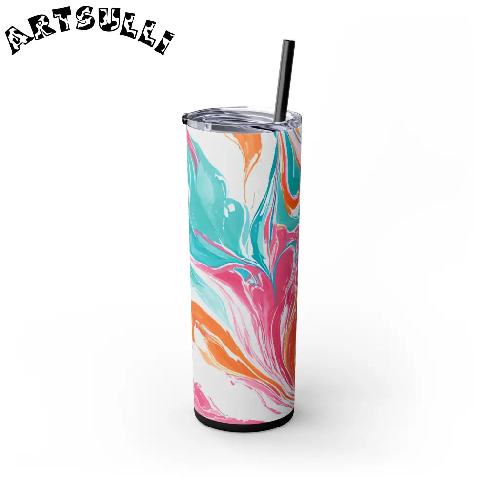 Vibrant Marble Maars Skinny Tumbler, Artsulli - Art is Long, Life is Short, Mug, , , , , , , 