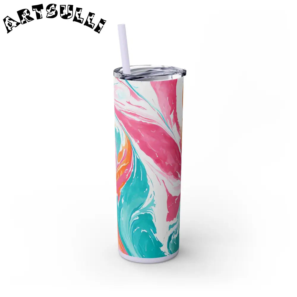 Vibrant Marble Maars Skinny Tumbler, Artsulli - Art is Long, Life is Short, Mug, , , , , , , 