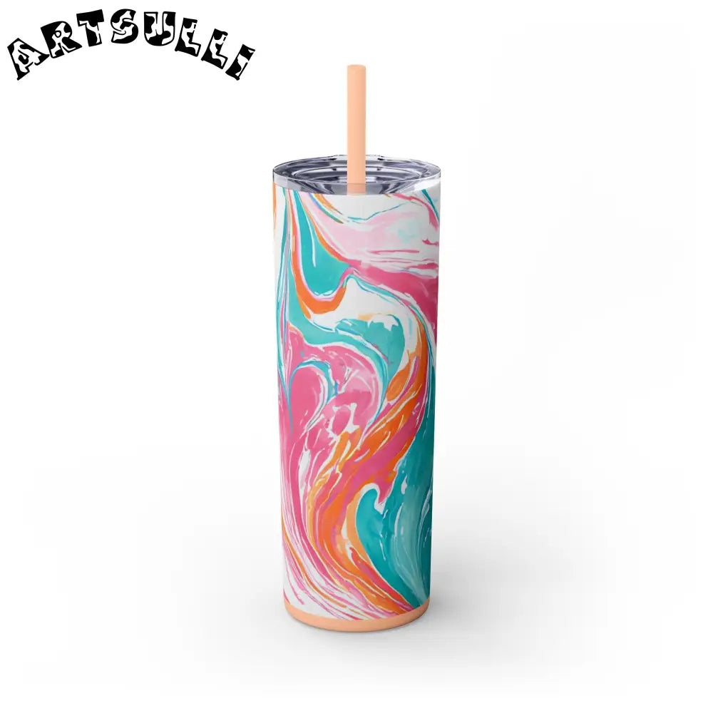 Vibrant Marble Maars Skinny Tumbler, Artsulli - Art is Long, Life is Short, Mug, Finish, Matte, Color, Blush, Size, 20oz, 24102403115964994746