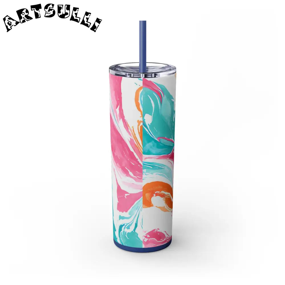 Vibrant Marble Maars Skinny Tumbler, Artsulli - Art is Long, Life is Short, Mug, , , , , , , 