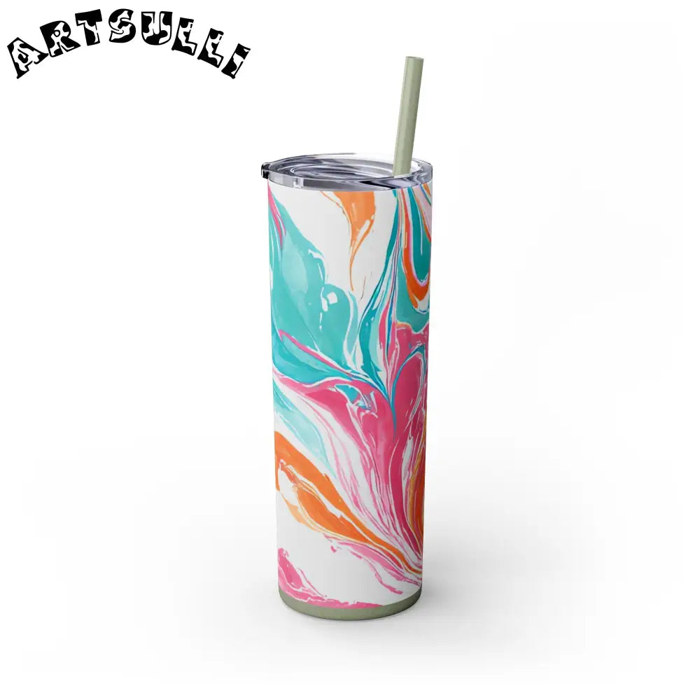 Vibrant Marble Maars Skinny Tumbler, Artsulli - Art is Long, Life is Short, Mug, , , , , , , 