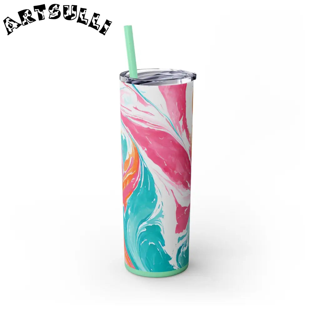 Vibrant Marble Maars Skinny Tumbler, Artsulli - Art is Long, Life is Short, Mug, , , , , , , 