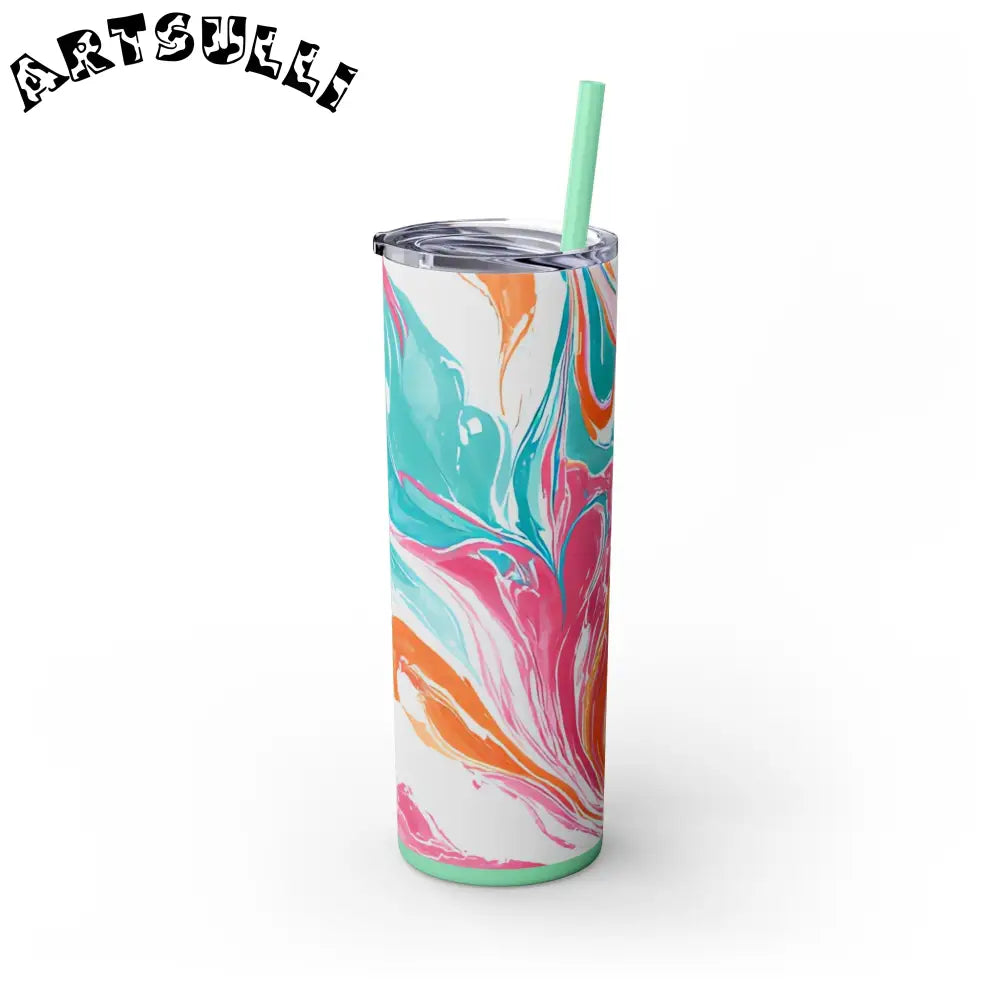Vibrant Marble Maars Skinny Tumbler, Artsulli - Art is Long, Life is Short, Mug, , , , , , , 