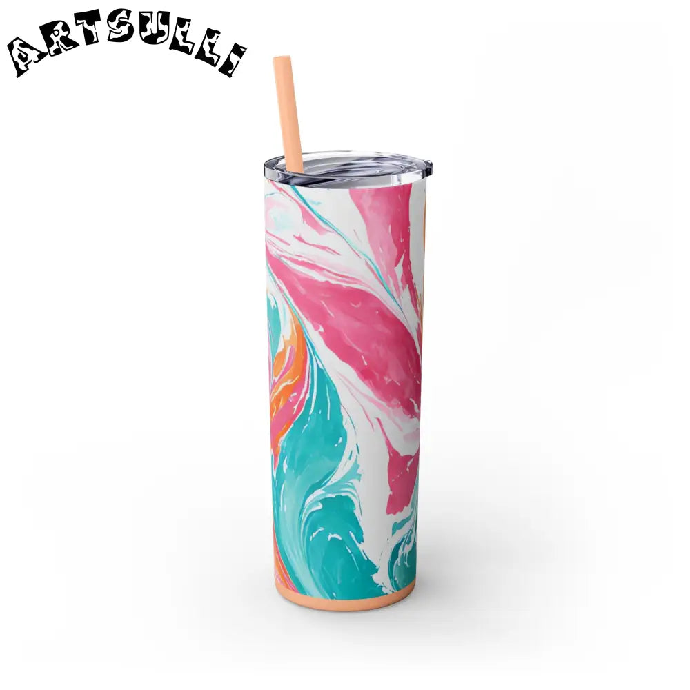 Vibrant Marble Maars Skinny Tumbler, Artsulli - Art is Long, Life is Short, Mug, , , , , , , 