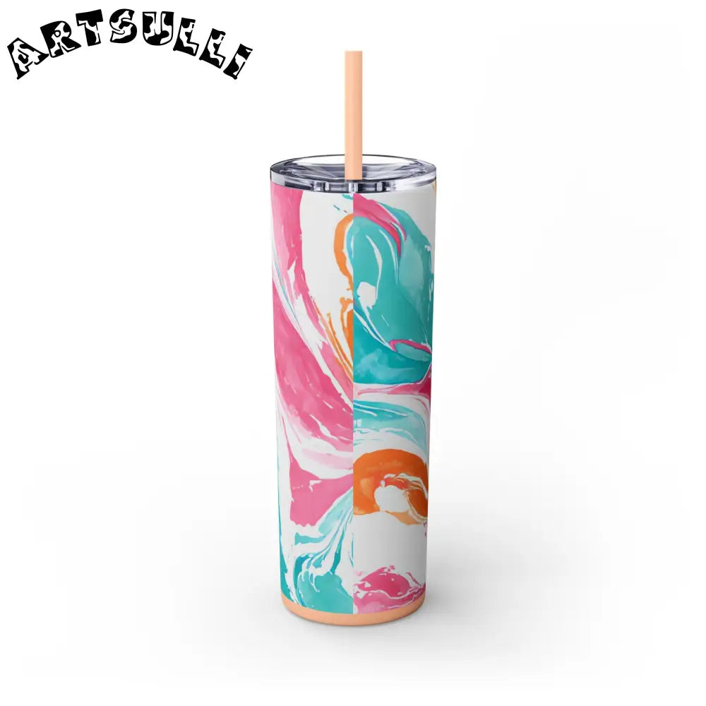 Vibrant Marble Maars Skinny Tumbler, Artsulli - Art is Long, Life is Short, Mug, , , , , , , 