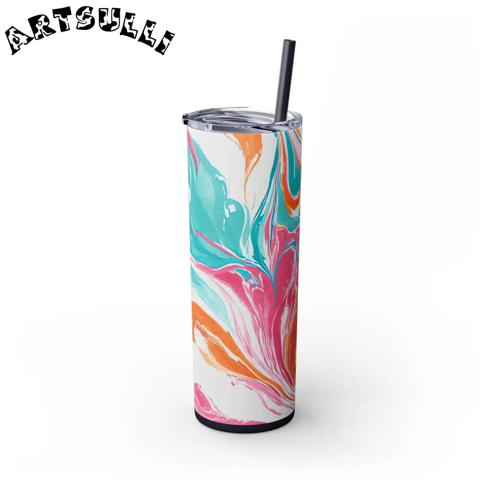 Vibrant Marble Maars Skinny Tumbler, Artsulli - Art is Long, Life is Short, Mug, , , , , , , 