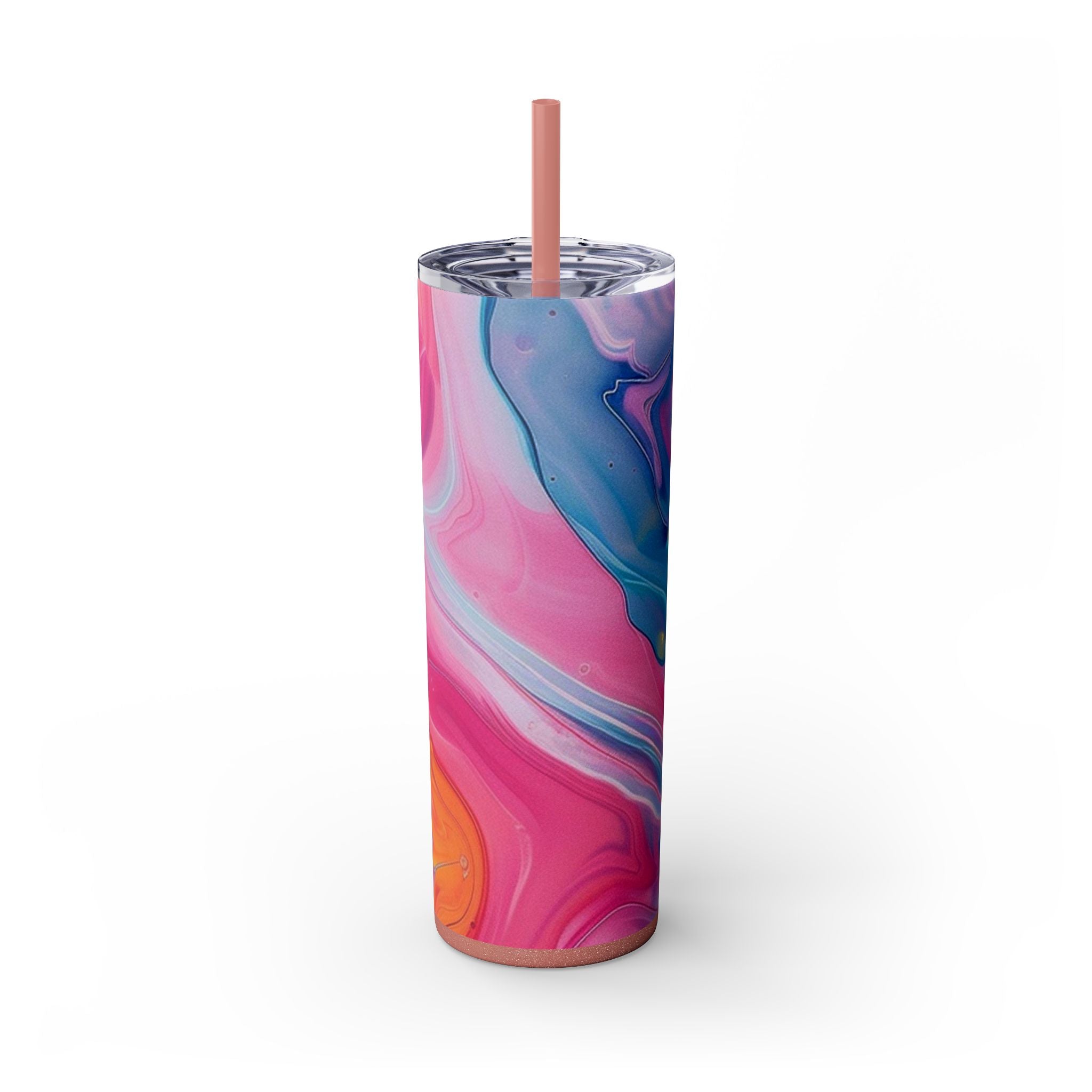Vibrant Marble Maars Skinny Tumbler, Artsulli - Art is Long, Life is Short, Mug, Finish, Glossy, Color, Glitter Dusty Rose, Size, 20oz, 16544804216907822972