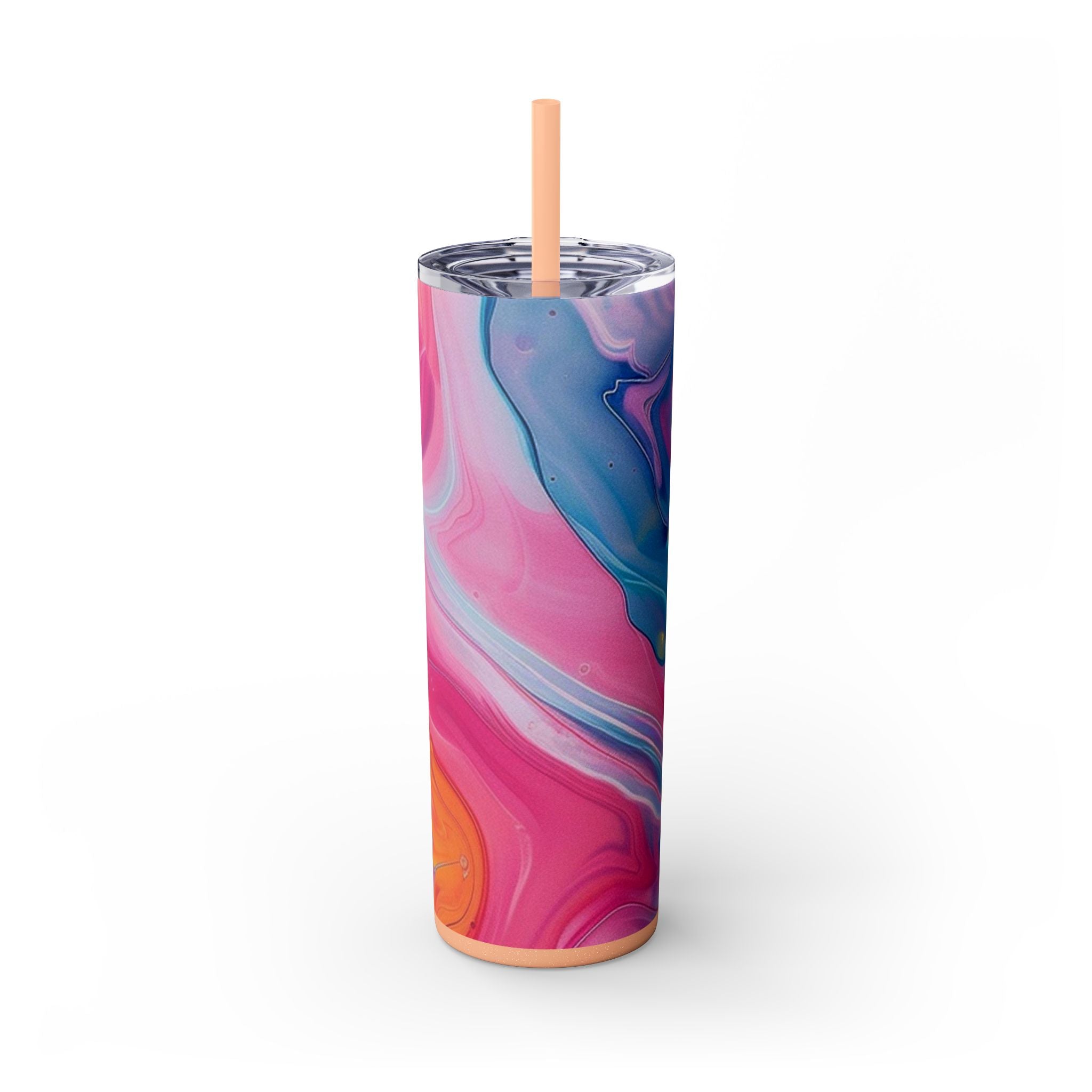 Vibrant Marble Maars Skinny Tumbler, Artsulli - Art is Long, Life is Short, Mug, Finish, Glossy, Color, Glitter Blush, Size, 20oz, 25403288854992903048
