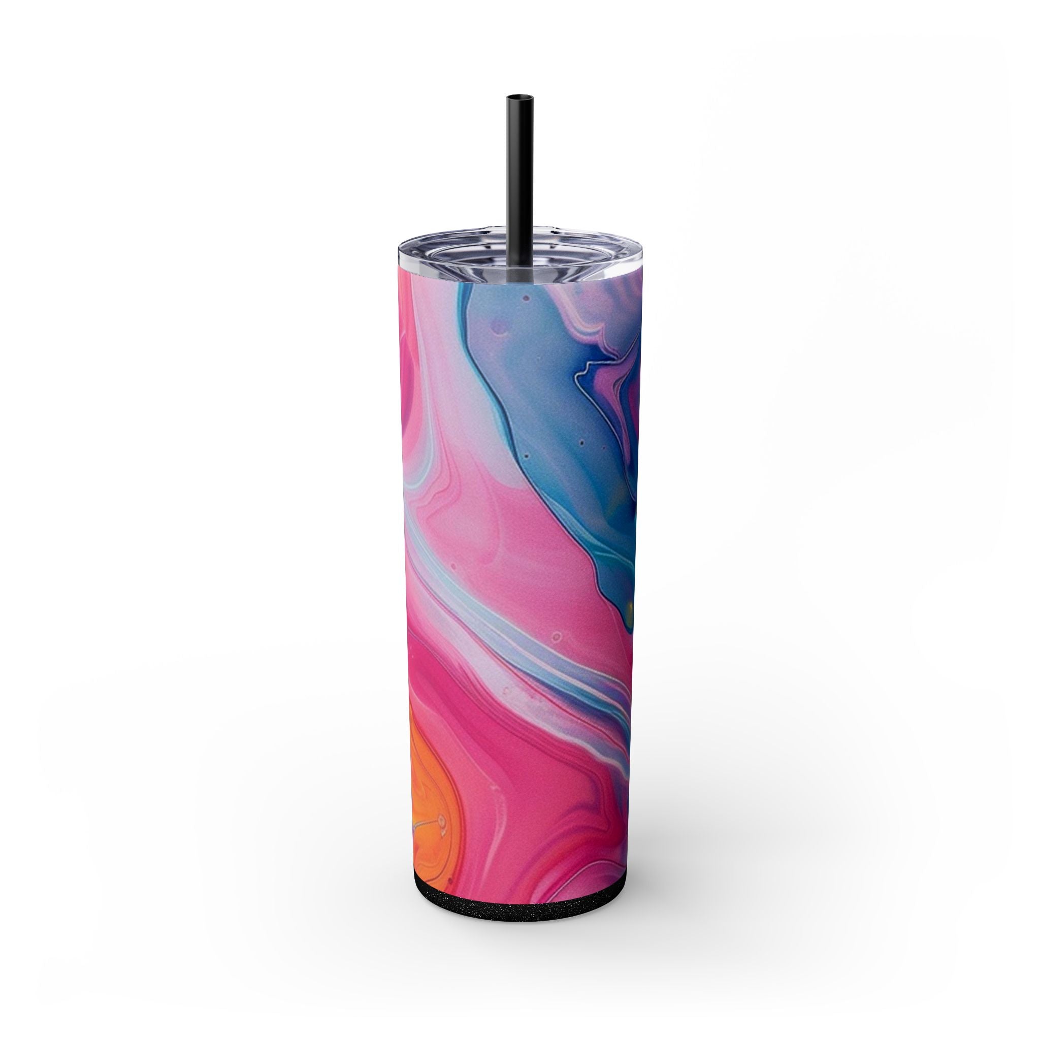 Vibrant Marble Maars Skinny Tumbler, Artsulli - Art is Long, Life is Short, Mug, Finish, Glossy, Color, Glitter Black, Size, 20oz, 44982806593047377347