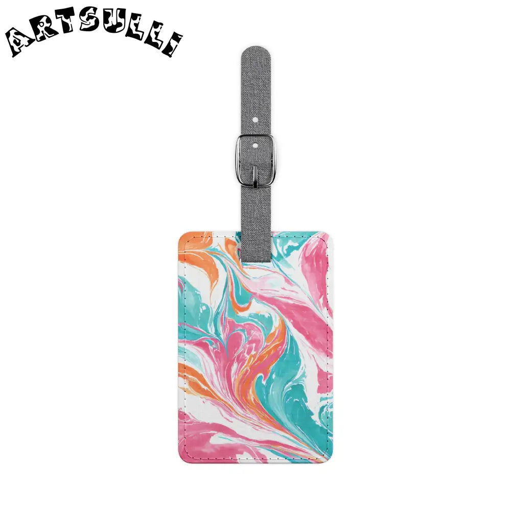 Vibrant Marble Pattern Luggage Tag, Artsulli - Art is Long, Life is Short, Accessories, Size, One size, Shape, Rectangle, , , 66168496918953308553