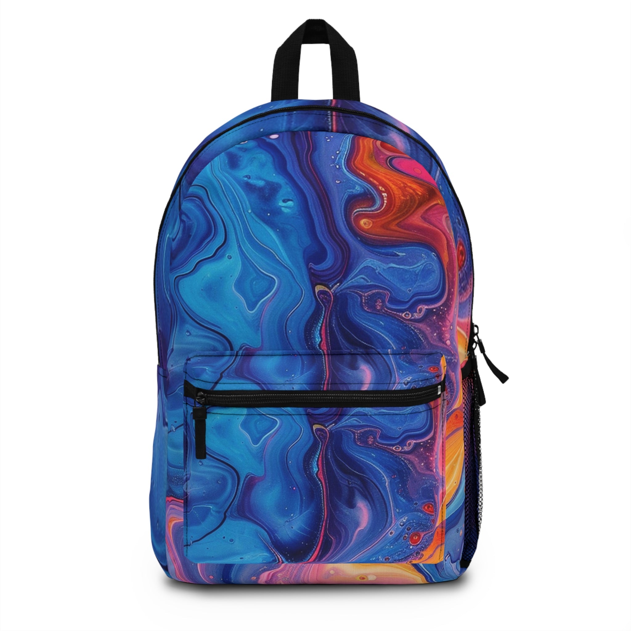 Vibrant Marble Print Backpack, Artsulli - Art is Long, Life is Short, Bags, Size, One size, , , , , 72158487781858961729