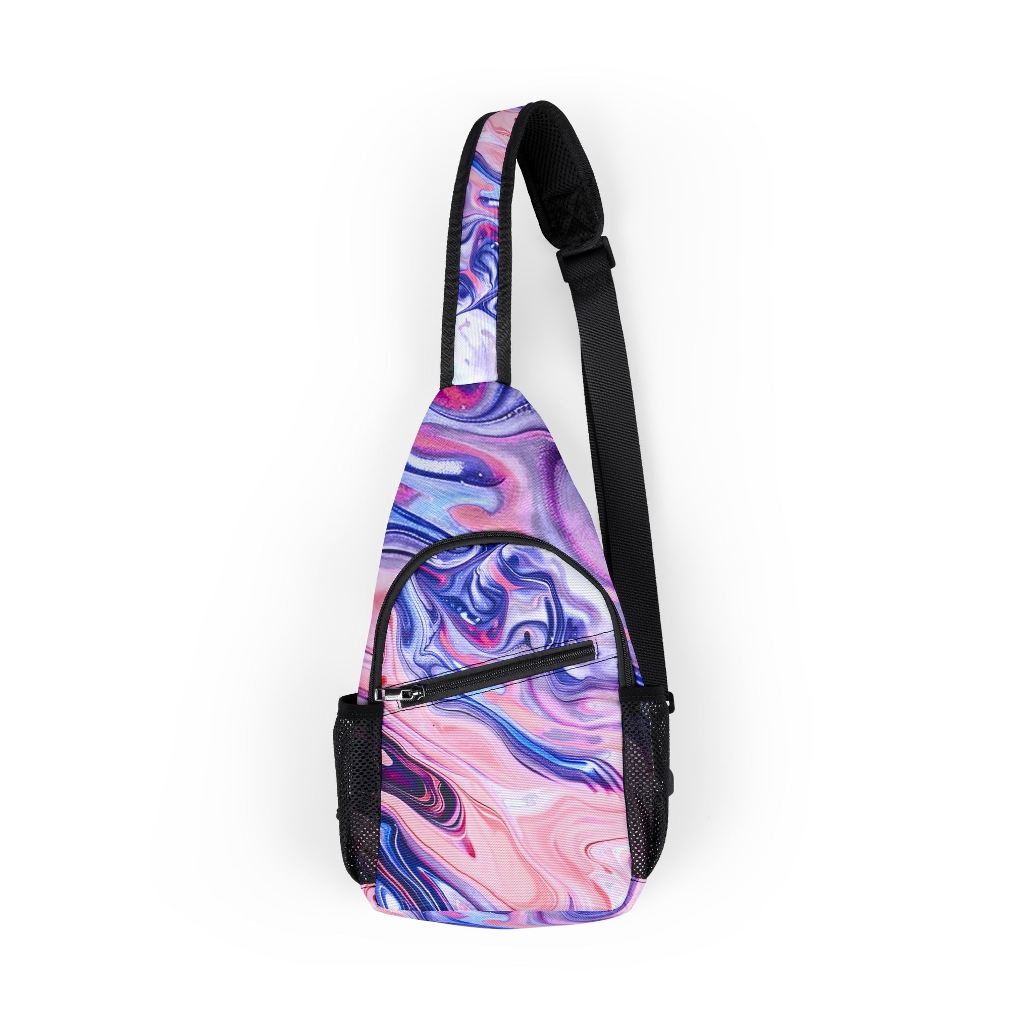 Printify Vibrant Marble Print Chest Bag 2025