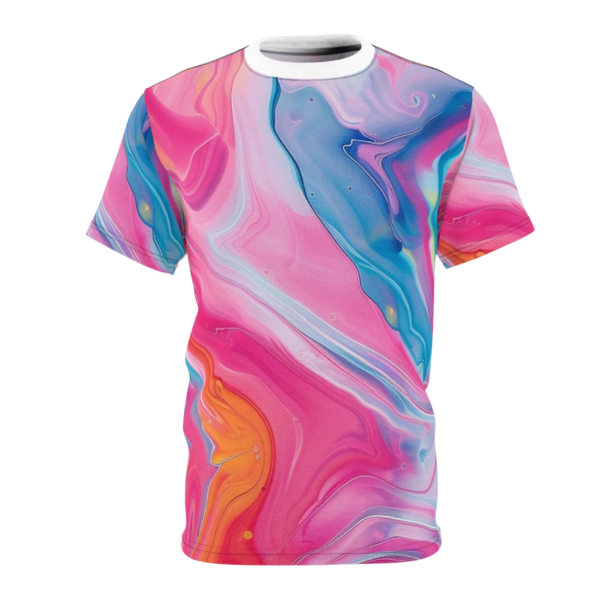 Printify Vibrant Marble Print T-Shirt 2025