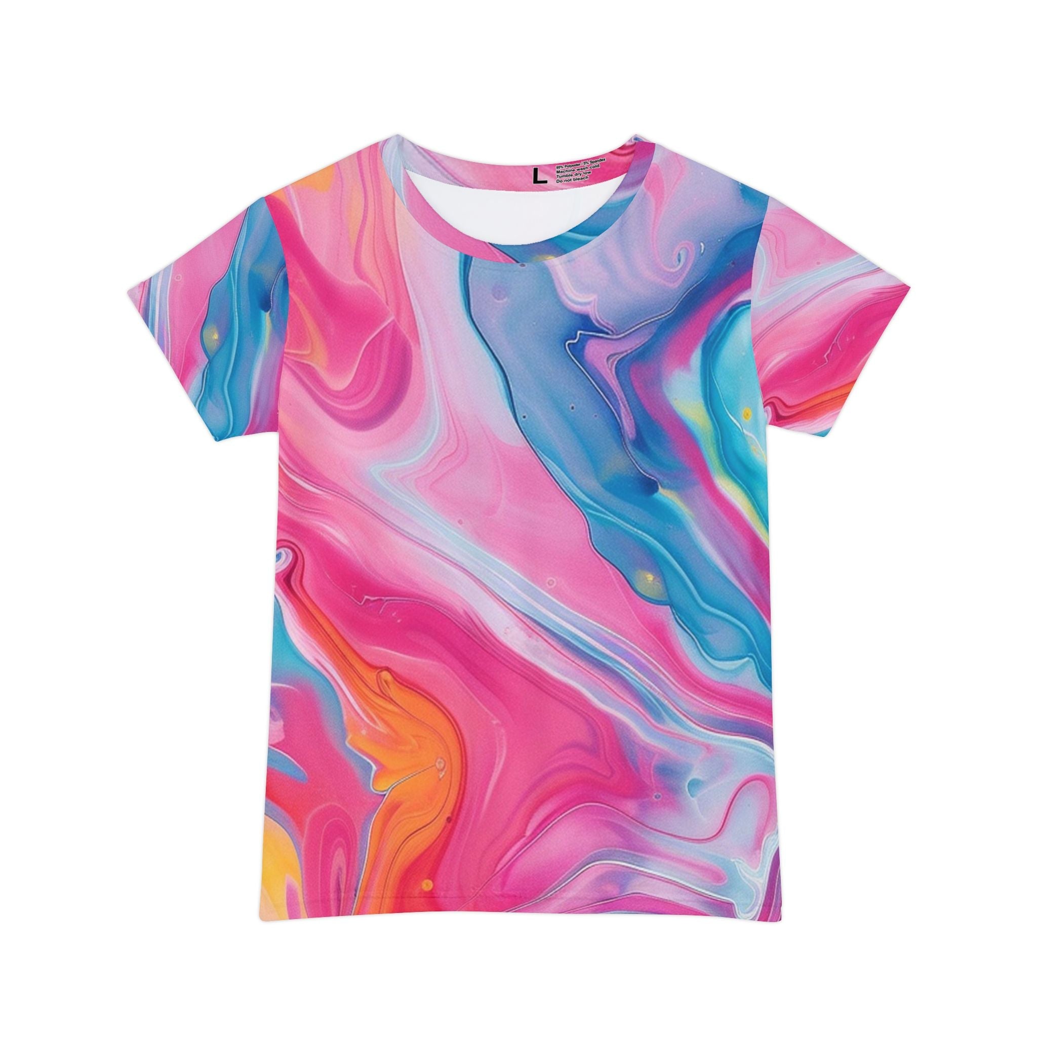 Printify Vibrant Marble Print T-Shirt 2025