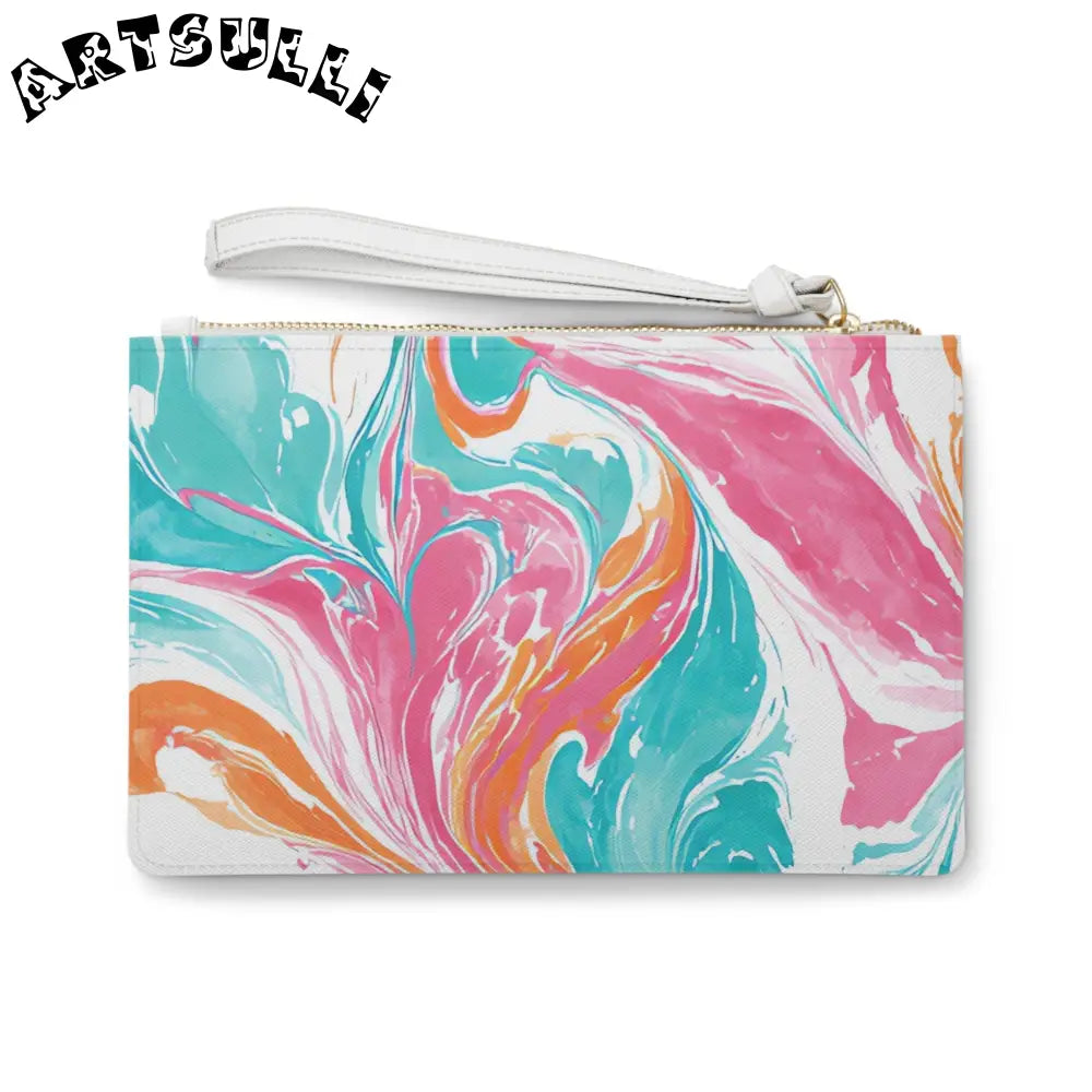 Vibrant Marble Saffiano Clutch Bag, Artsulli - Art is Long, Life is Short, Bags, , , , , , , 
