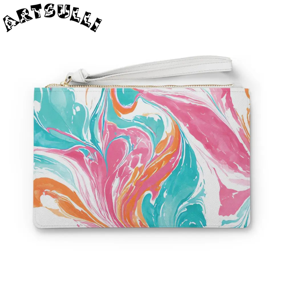 Vibrant Marble Saffiano Clutch Bag, Artsulli - Art is Long, Life is Short, Bags, Size, One size, , , , , 27327695797048409888