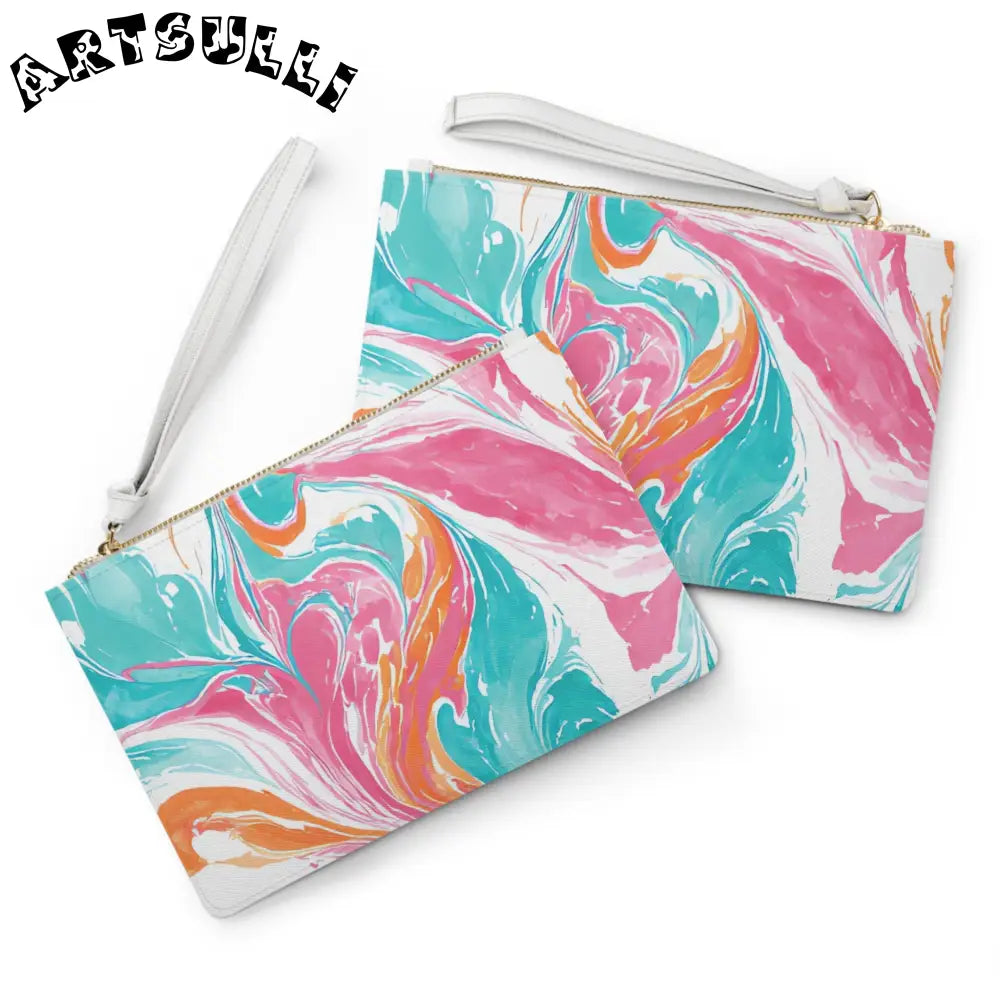 Vibrant Marble Saffiano Clutch Bag, Artsulli - Art is Long, Life is Short, Bags, , , , , , , 