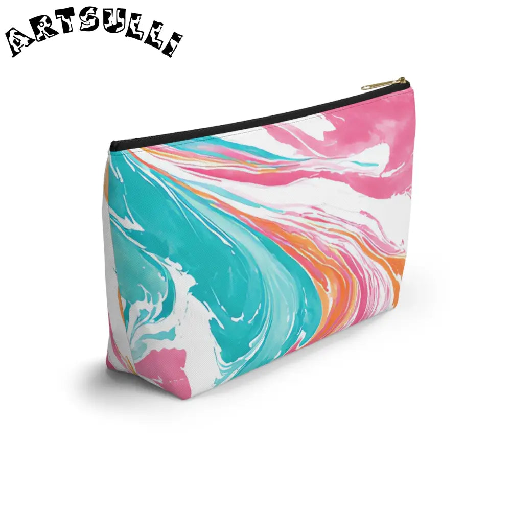 Vibrant Marble T-Bottom Pouch, Artsulli - Art is Long, Life is Short, Bags, , , , , , , 