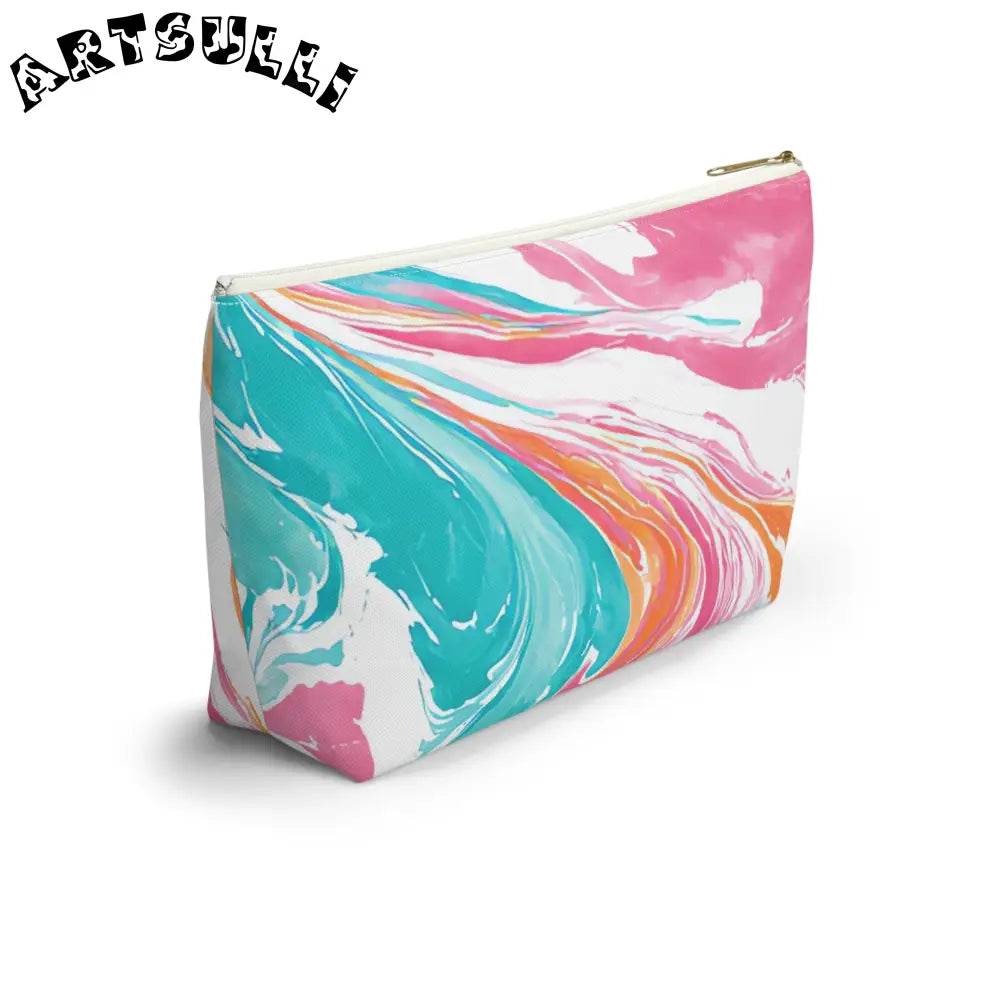 Vibrant Marble T-Bottom Pouch, Artsulli - Art is Long, Life is Short, Bags, , , , , , , 