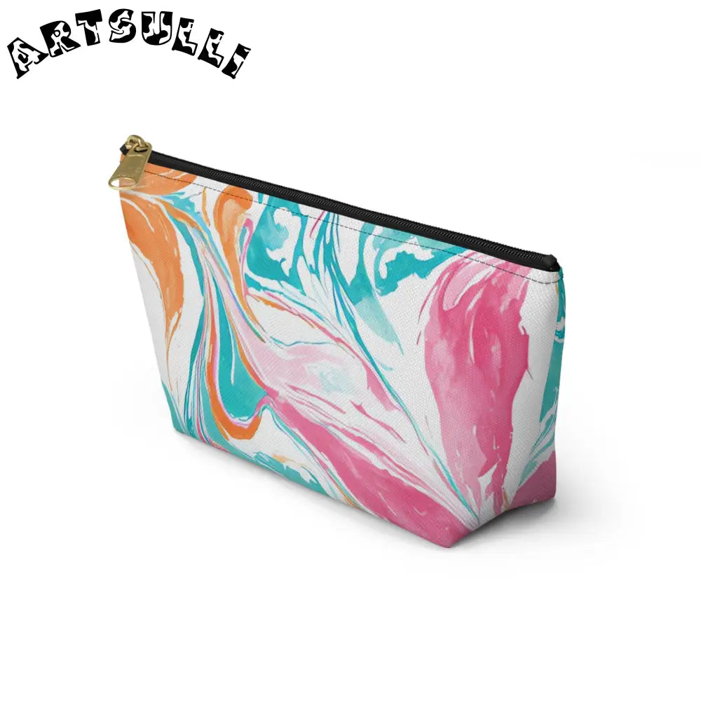 Vibrant Marble T-Bottom Pouch, Artsulli - Art is Long, Life is Short, Bags, , , , , , , 