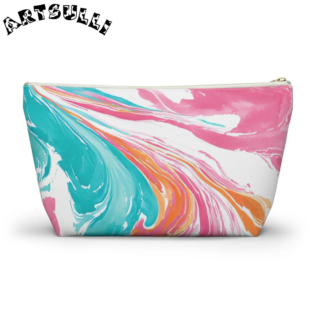 Vibrant Marble T-Bottom Pouch, Artsulli - Art is Long, Life is Short, Bags, , , , , , , 
