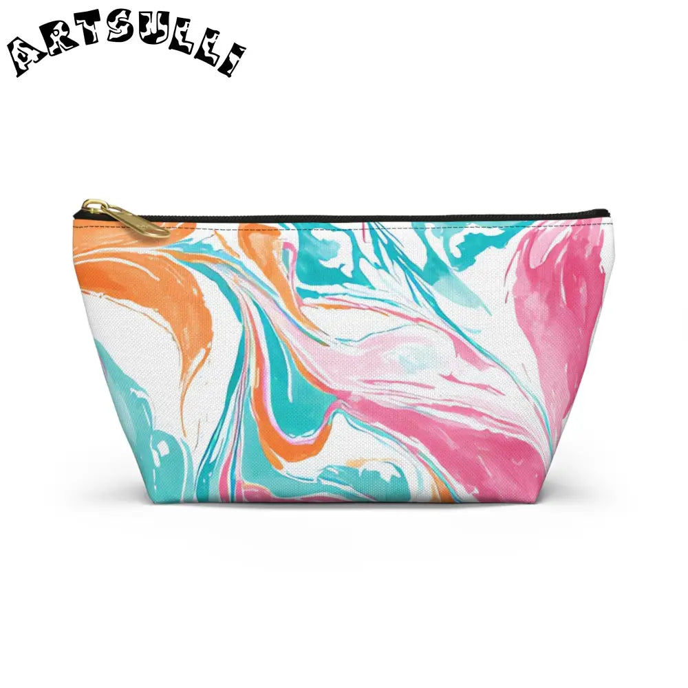 Vibrant Marble T-Bottom Pouch, Artsulli - Art is Long, Life is Short, Bags, Size, Small, Color, Black zipper, , , 23526362511044321239