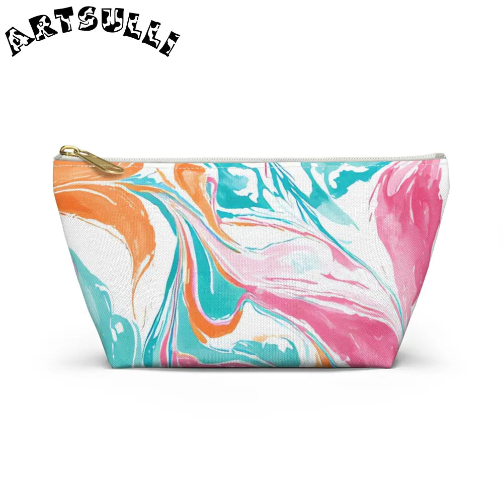 Vibrant Marble T-Bottom Pouch, Artsulli - Art is Long, Life is Short, Bags, Size, Small, Color, White zipper, , , 61678565590233294013