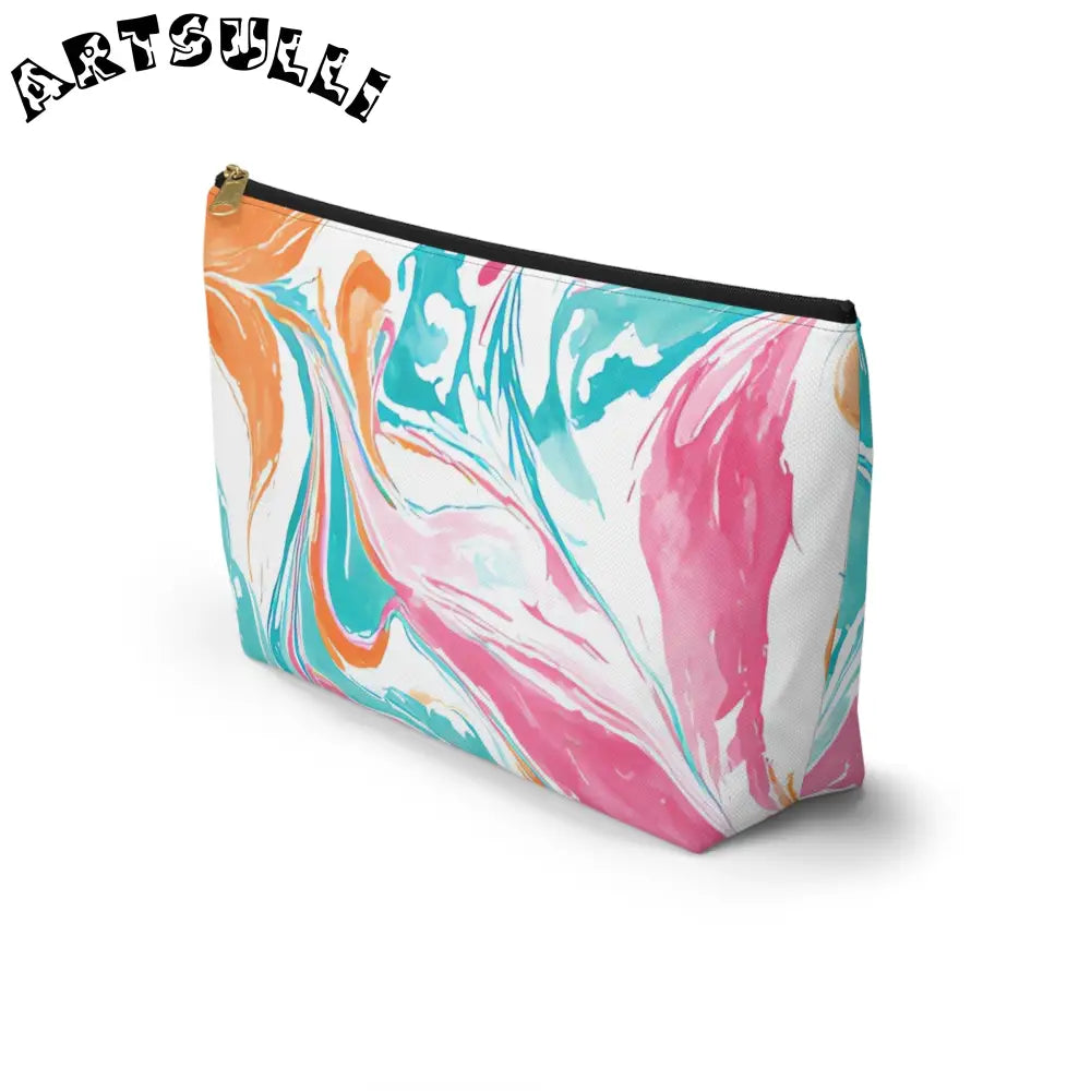 Vibrant Marble T-Bottom Pouch, Artsulli - Art is Long, Life is Short, Bags, , , , , , , 