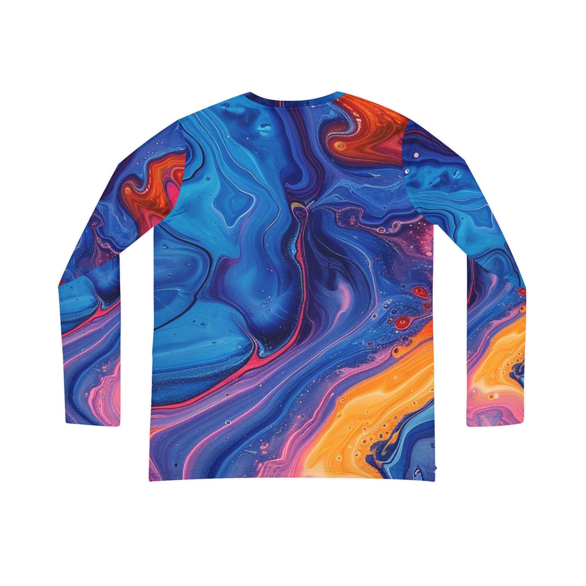 Vibrant Marble V-Neck Long Sleeve Top, Artsulli - Art is Long, Life is Short, All Over Prints, , , , , , , 
