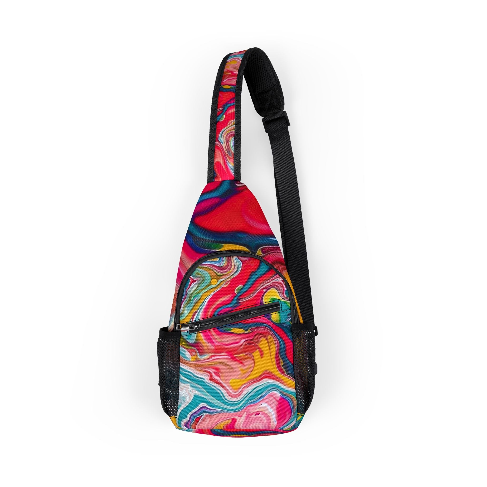 Printify Vibrant Marbled Chest Bag 2025