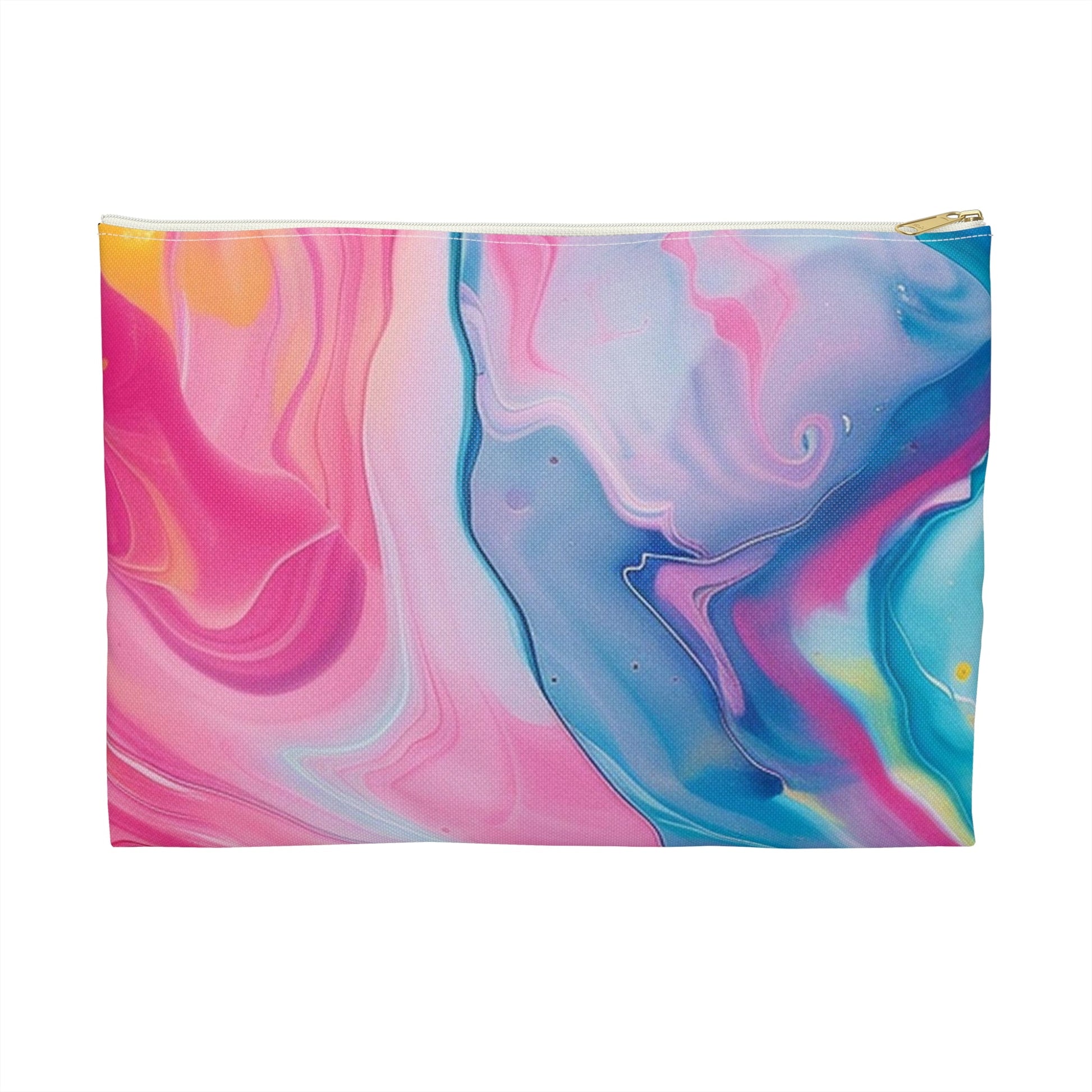 Vibrant Marbled Zipper Pouch, Artsulli - Art is Long, Life is Short, Bags, Size, Large, Color, White zipper, , , 10336037968521335357