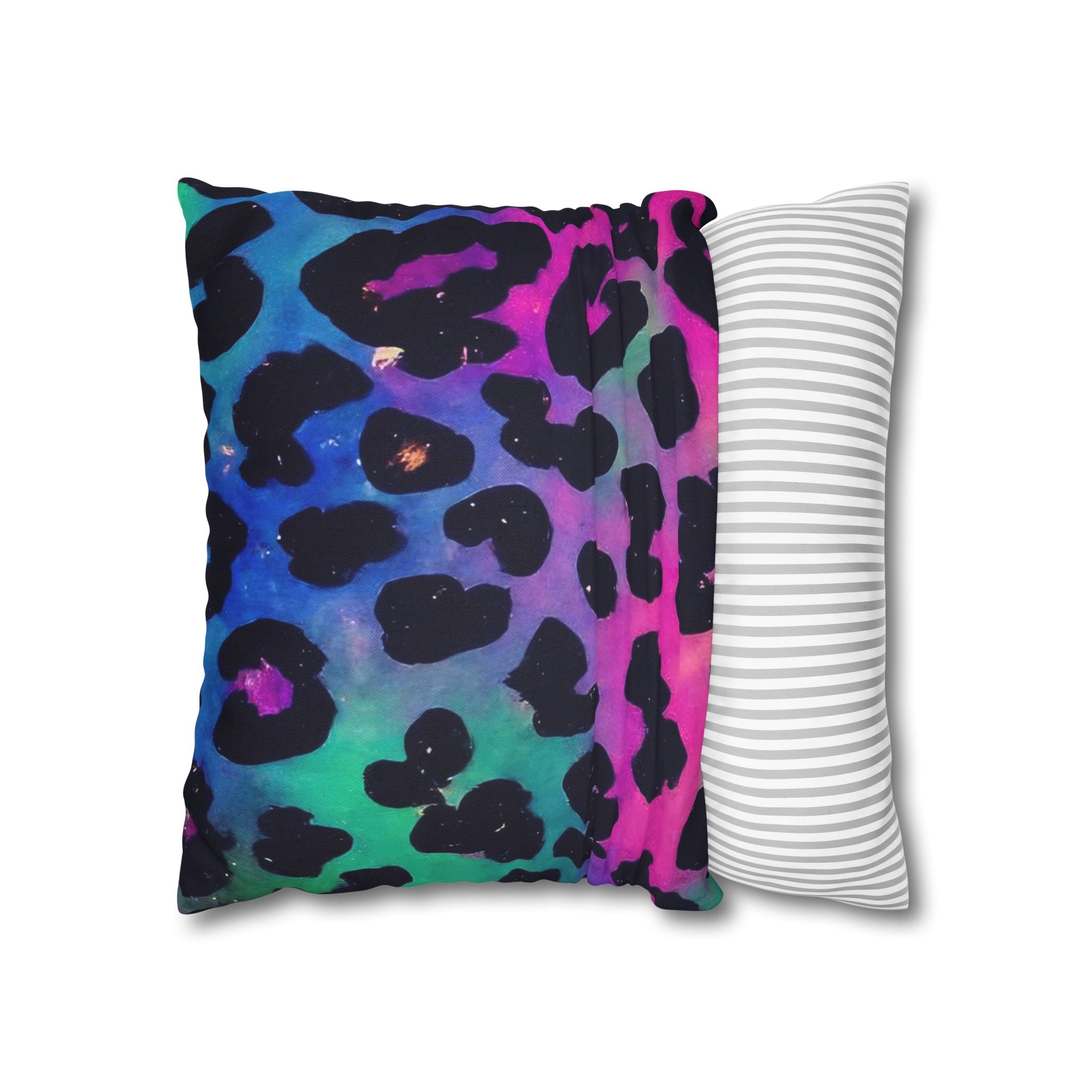 Vibrant Multicolored Leopard Print Throw Pillow, Artsulli - Art is Long, Life is Short, Home Decor, , , , , , , 