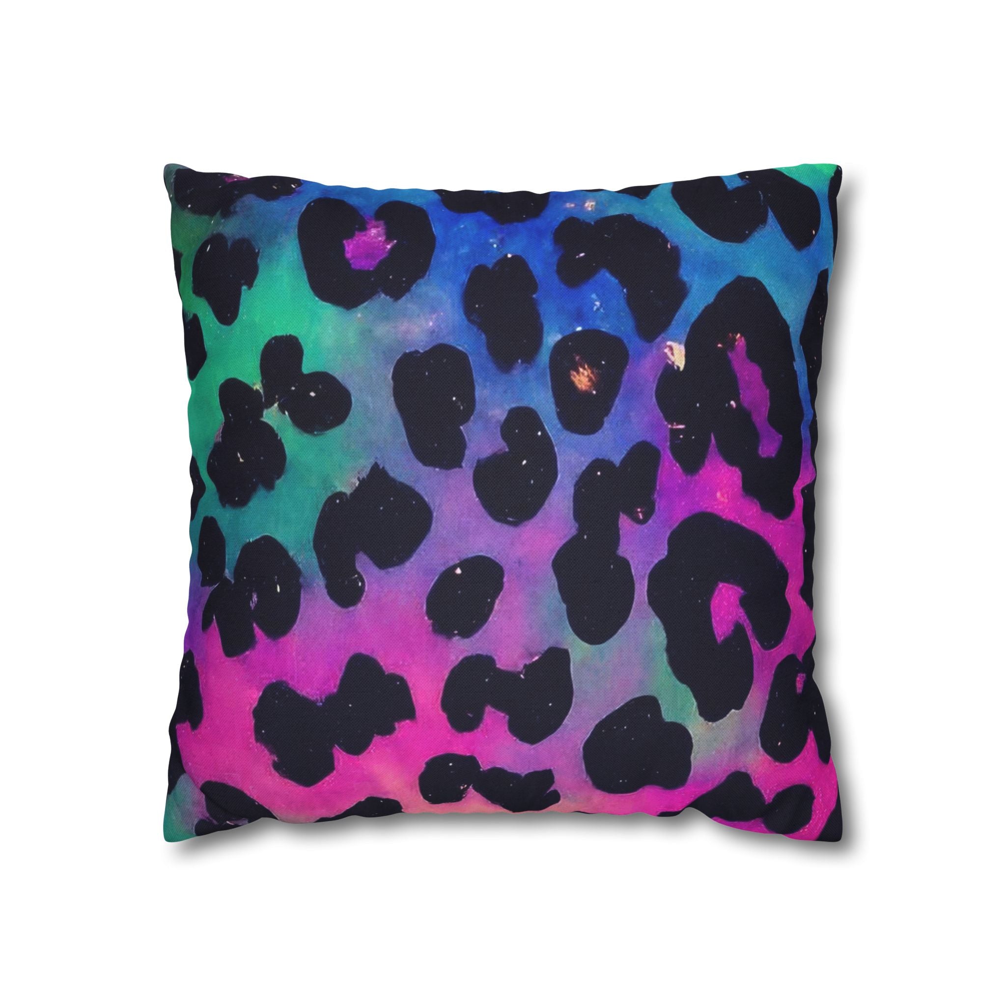 Vibrant Multicolored Leopard Print Throw Pillow, Artsulli - Art is Long, Life is Short, Home Decor, Size, 16" × 16", , , , , 98397291500047700878