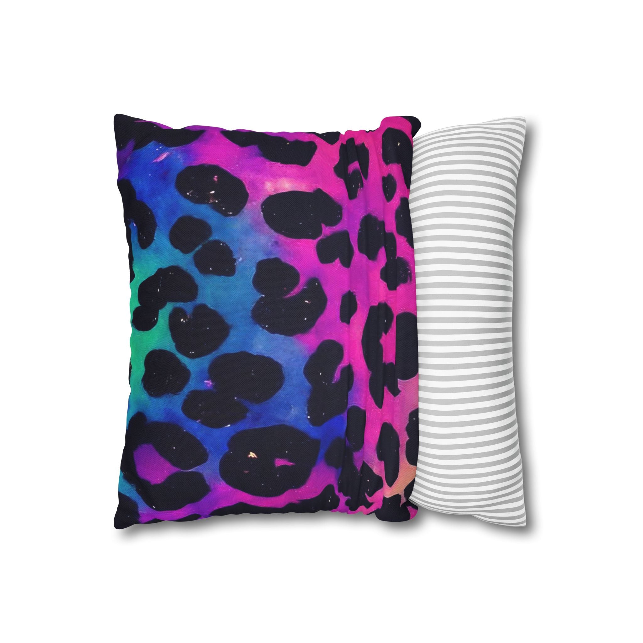 Vibrant Multicolored Leopard Print Throw Pillow, Artsulli - Art is Long, Life is Short, Home Decor, , , , , , , 