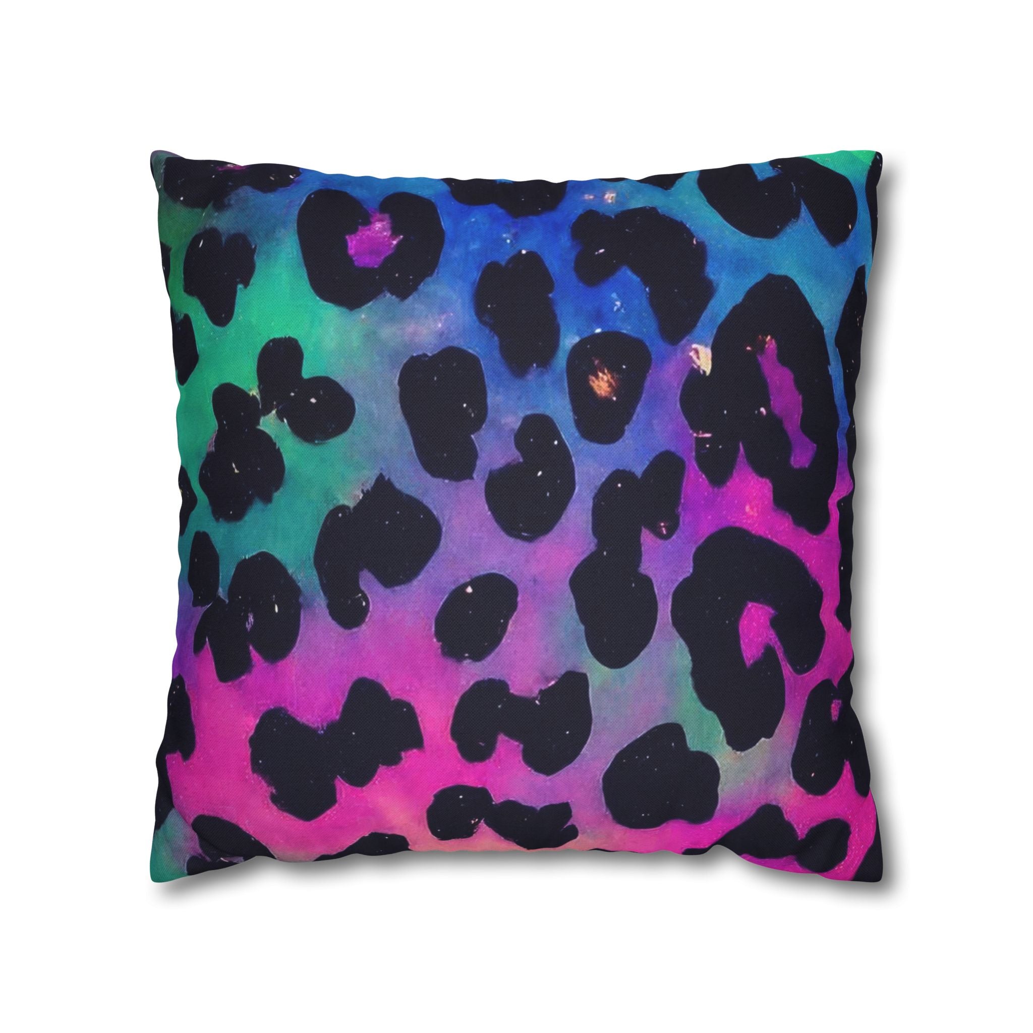 Vibrant Multicolored Leopard Print Throw Pillow, Artsulli - Art is Long, Life is Short, Home Decor, Size, 18" × 18", , , , , 16752909516335116693