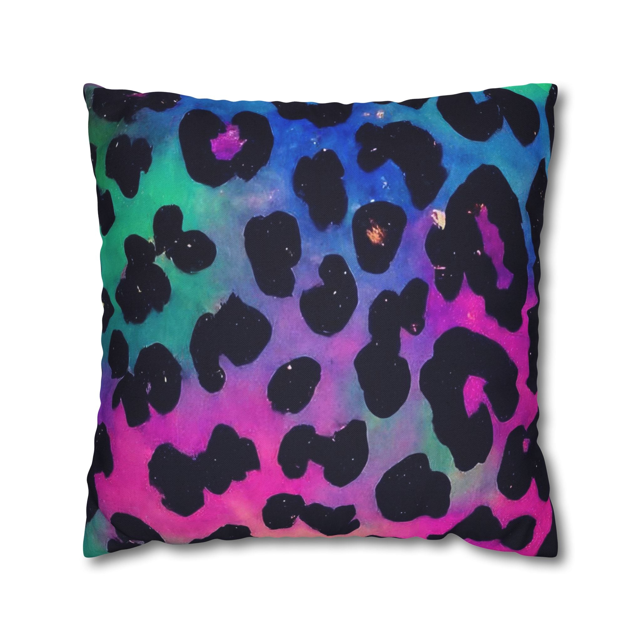 Vibrant Multicolored Leopard Print Throw Pillow, Artsulli - Art is Long, Life is Short, Home Decor, Size, 20" × 20", , , , , 33594515192585993664