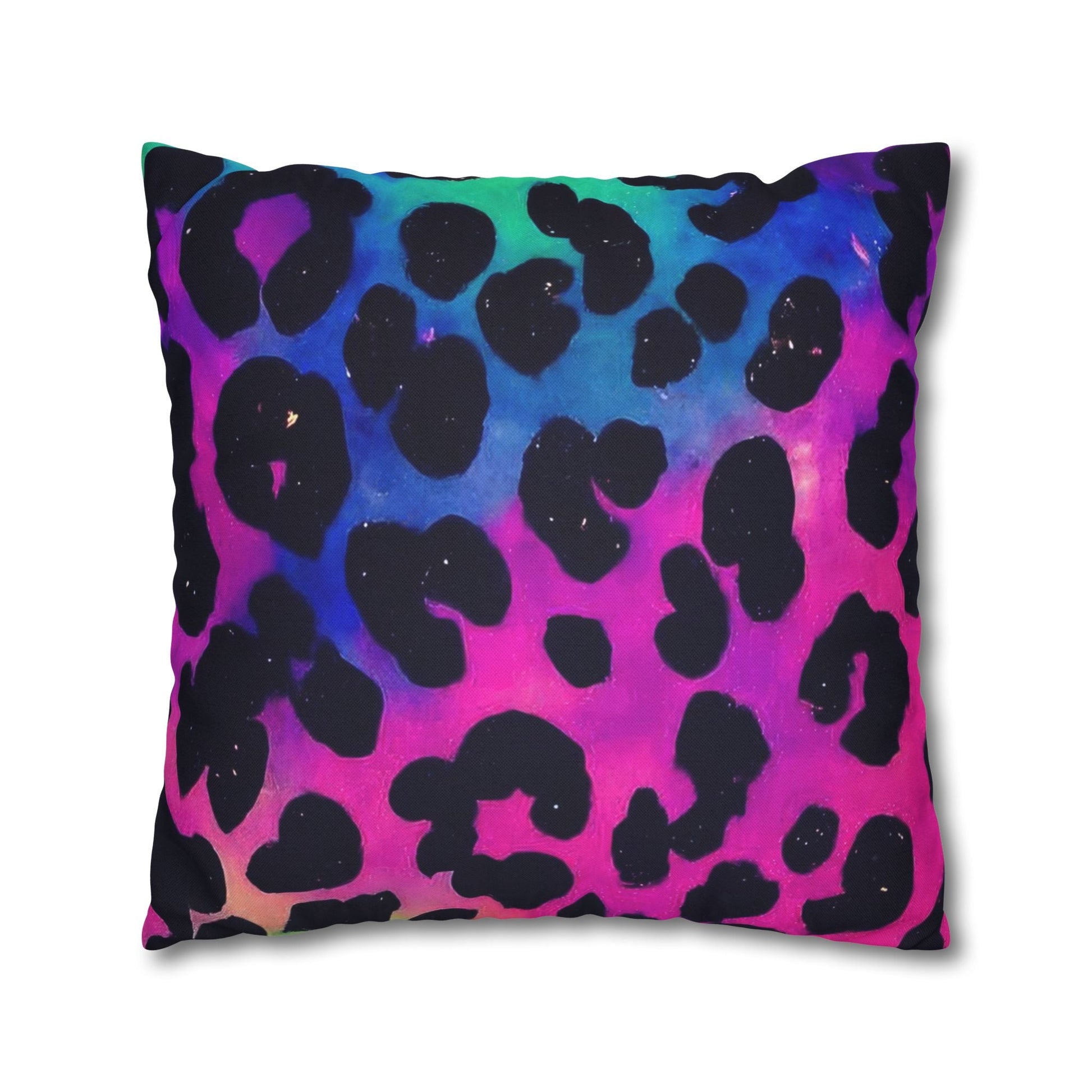 Vibrant Multicolored Leopard Print Throw Pillow, Artsulli - Art is Long, Life is Short, Home Decor, , , , , , , 