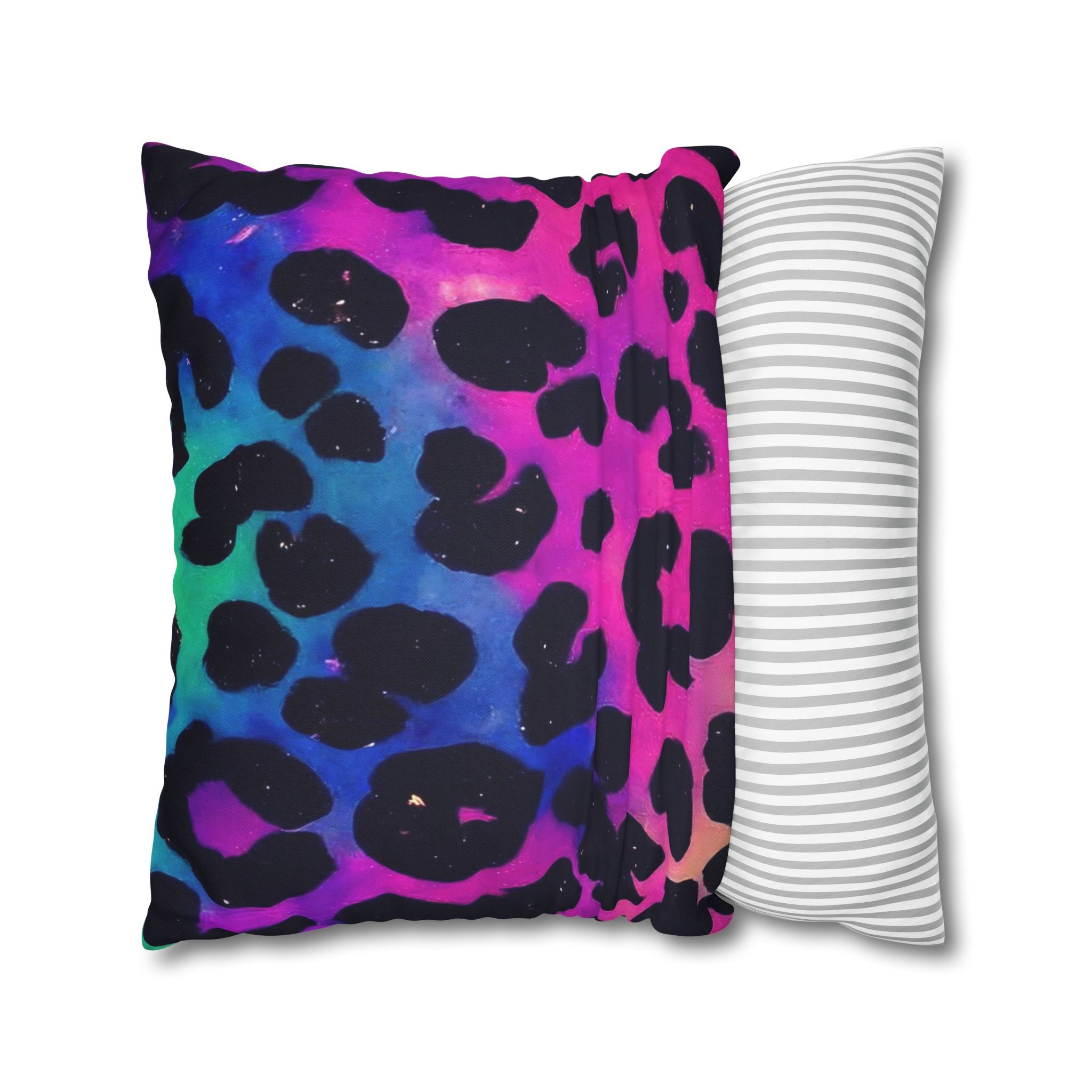 Vibrant Multicolored Leopard Print Throw Pillow, Artsulli - Art is Long, Life is Short, Home Decor, , , , , , , 