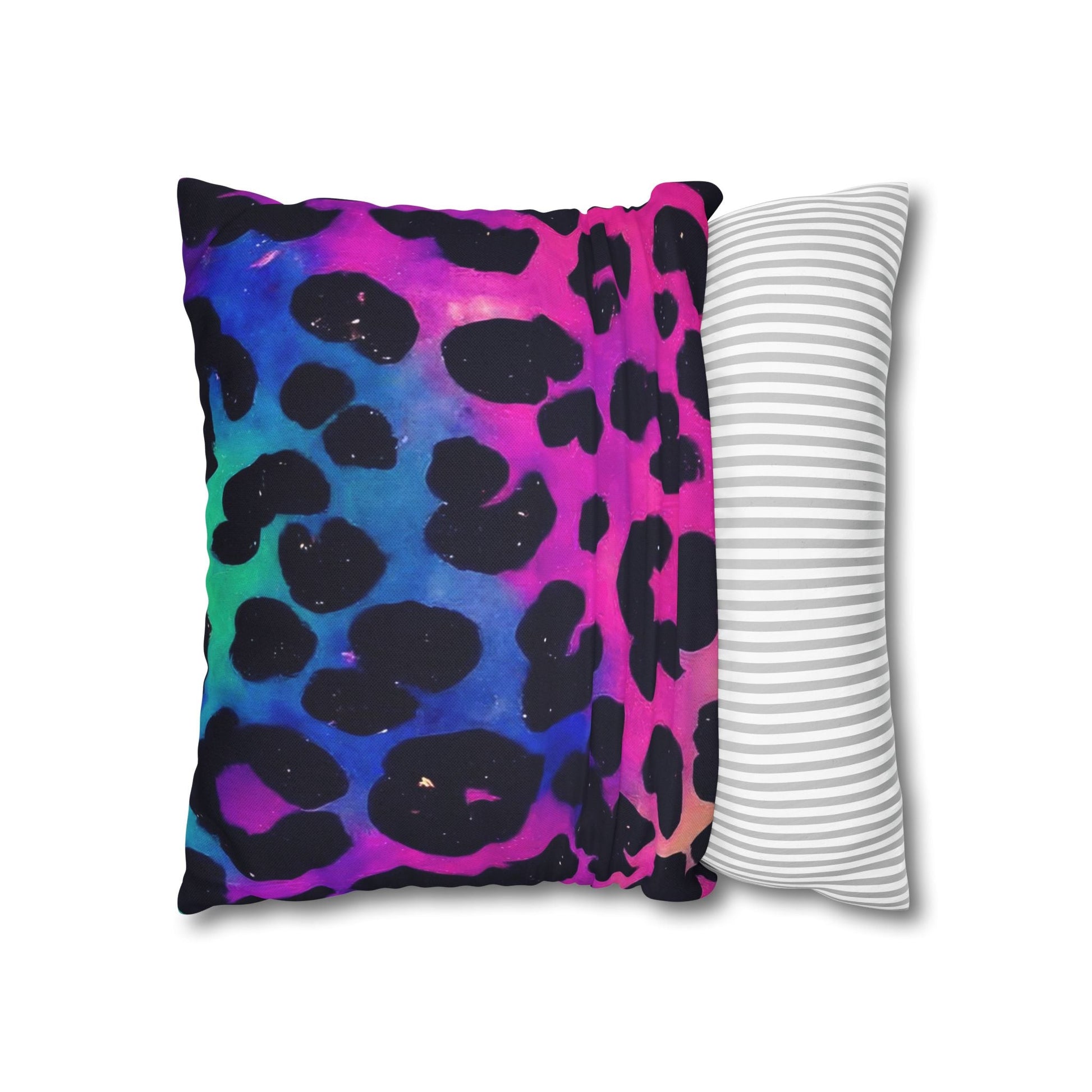 Vibrant Multicolored Leopard Print Throw Pillow, Artsulli - Art is Long, Life is Short, Home Decor, , , , , , , 
