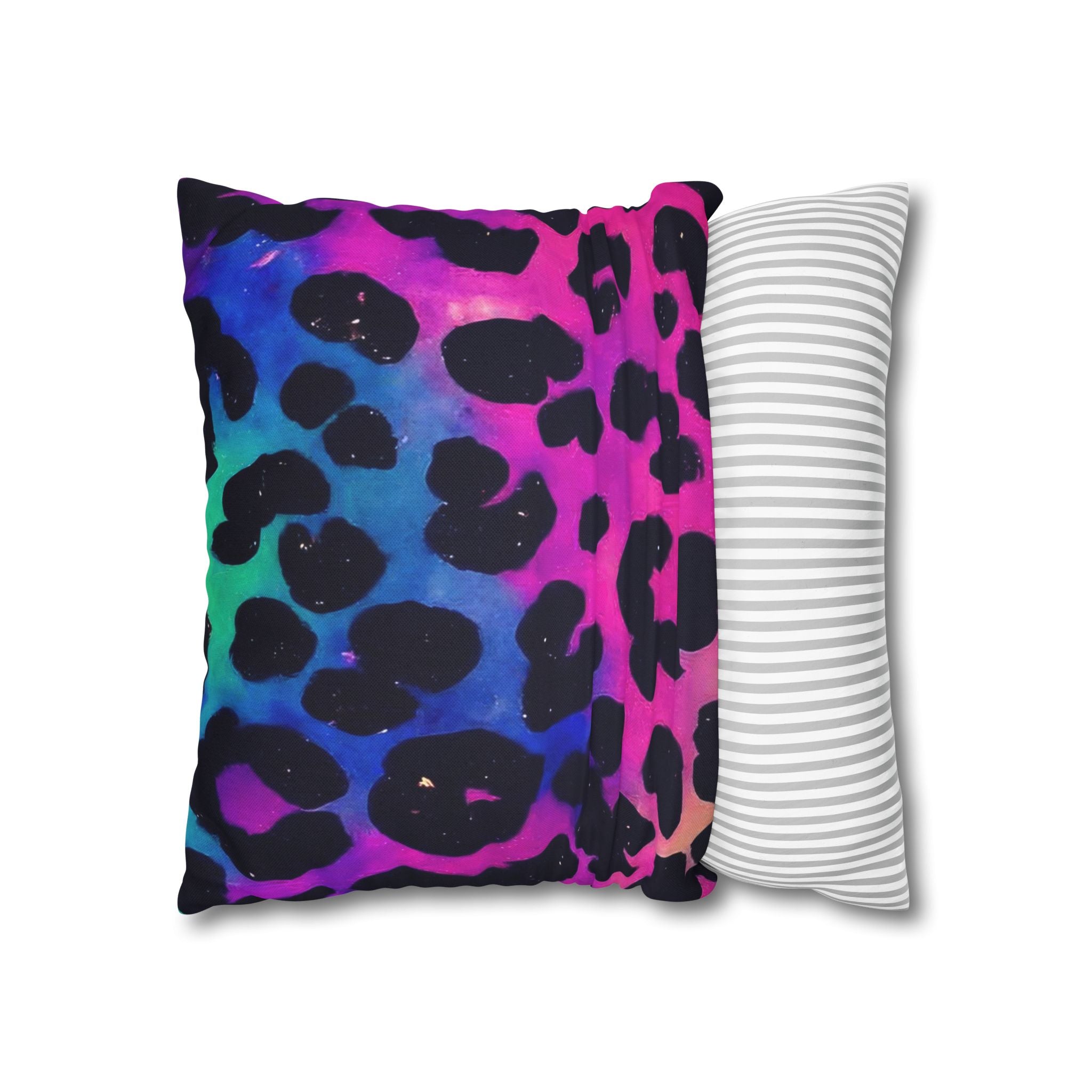 Vibrant Multicolored Leopard Print Throw Pillow, Artsulli - Art is Long, Life is Short, Home Decor, , , , , , , 