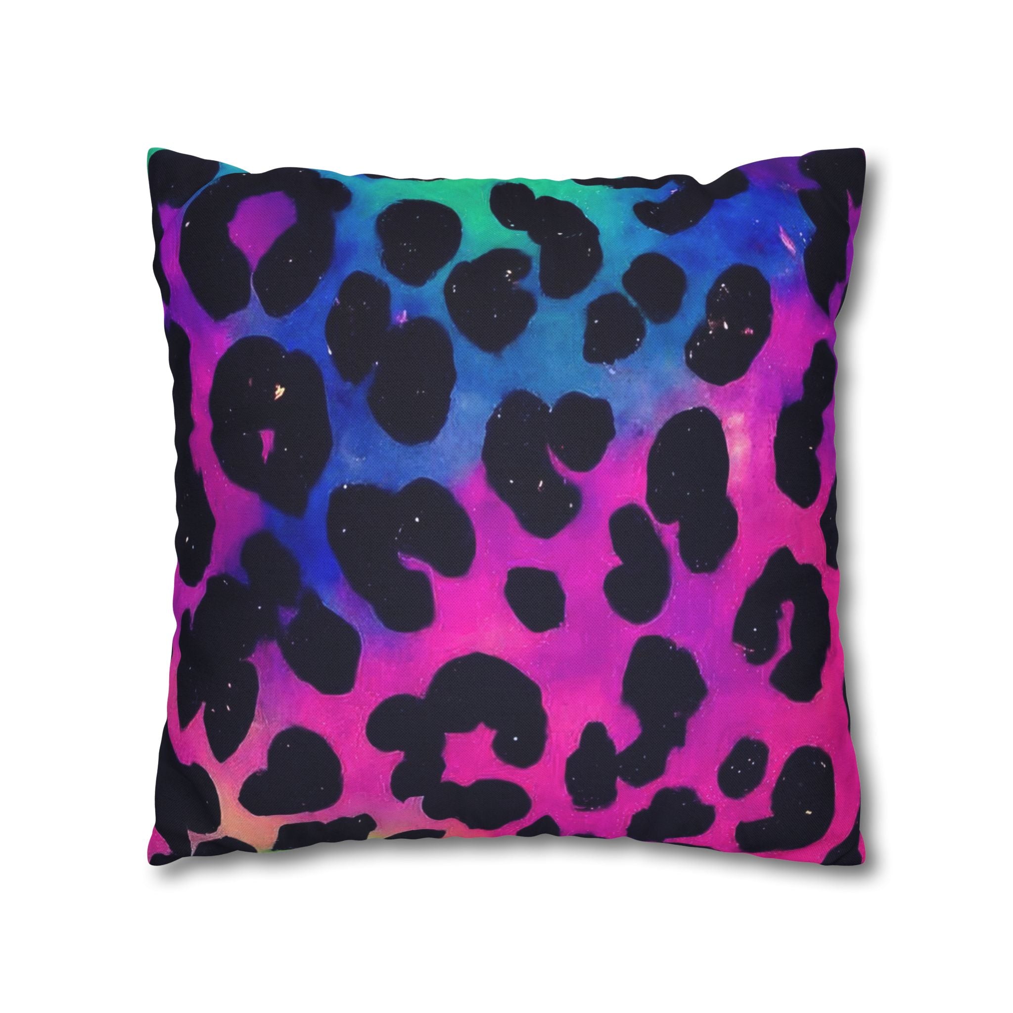 Vibrant Multicolored Leopard Print Throw Pillow, Artsulli - Art is Long, Life is Short, Home Decor, , , , , , , 