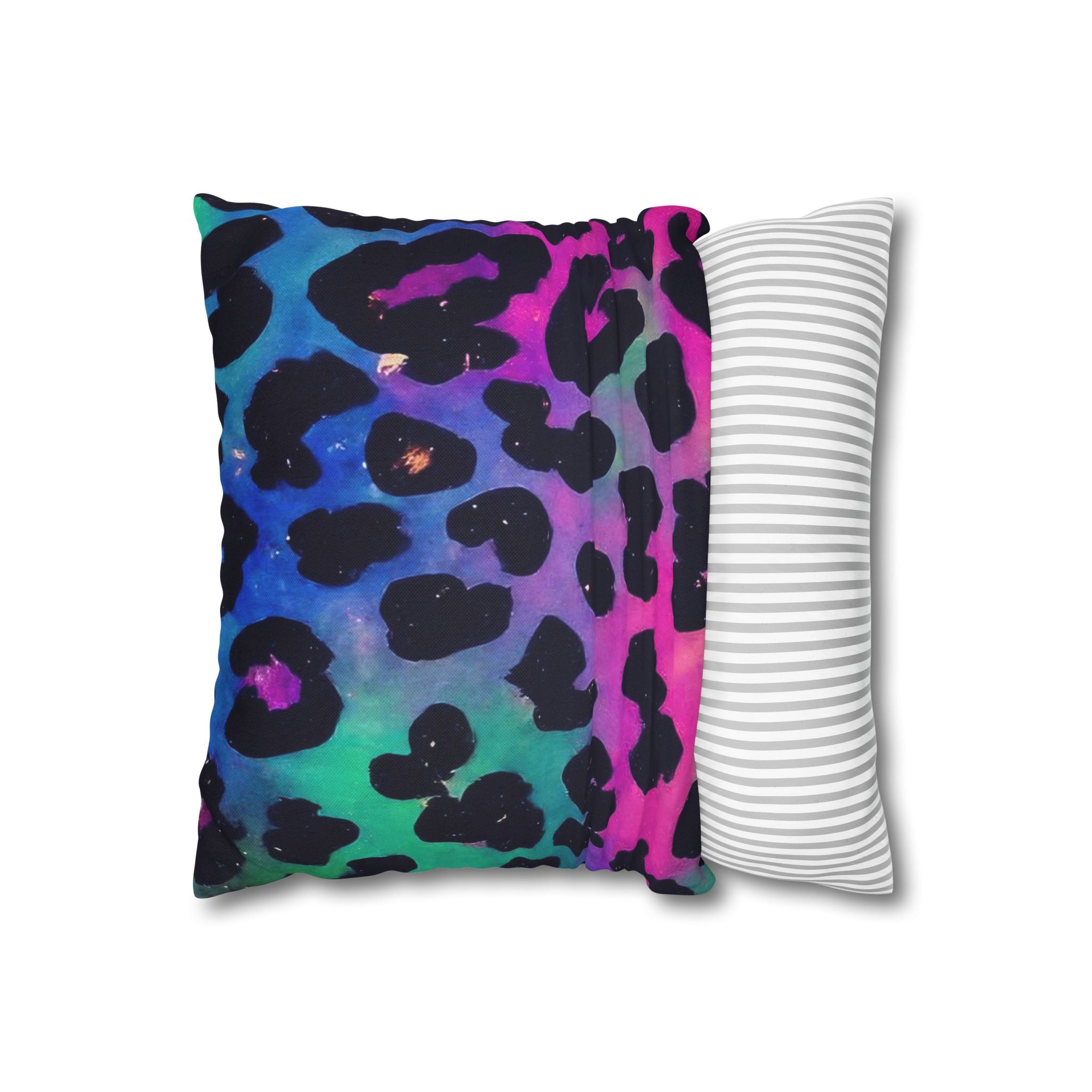 Vibrant Multicolored Leopard Print Throw Pillow, Artsulli - Art is Long, Life is Short, Home Decor, , , , , , , 