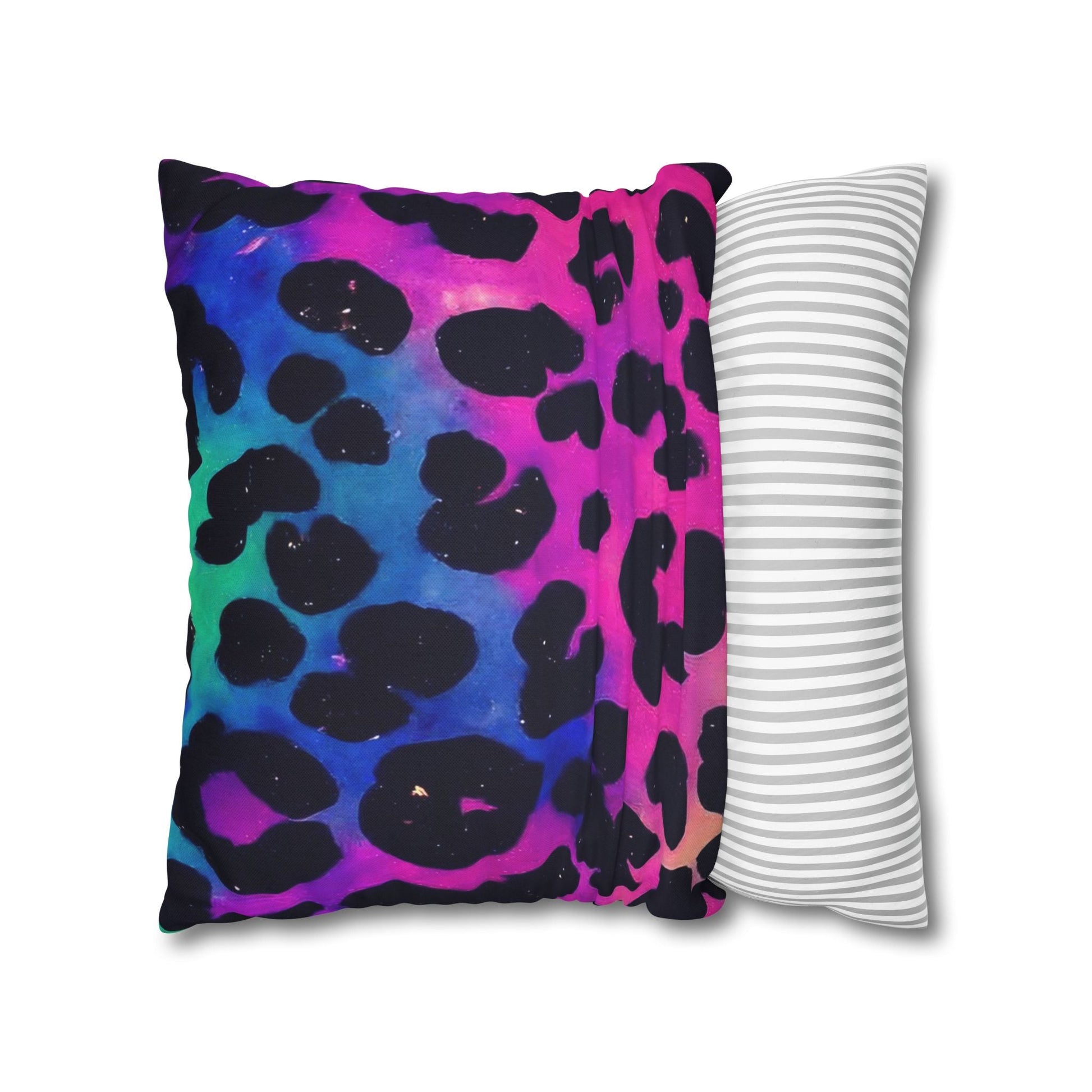 Vibrant Multicolored Leopard Print Throw Pillow, Artsulli - Art is Long, Life is Short, Home Decor, , , , , , , 